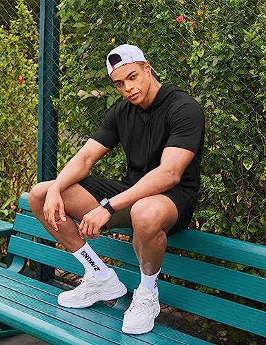 Coofandy Mens 2 Piece Short Sleeve Hooded Athletic Tracksuit Casual Sports Sweatsuit Workout Gym Hoodie And Shorts Set #TOP2