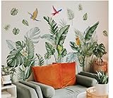 🌳 Lebendige Pflanzen: Wandaufkleber mit grünen Pflanzenblättern verwenden helle Töne und helle Farben, Papageien sind lebendig und lebendig, perfekt, um Farbe in Ihr Zimmer und Wohnzimmer zu bringen, mehr Spaß in Ihr Leben zu Hause zu bringen und eine großartige Möglichkeit, Ihr Heimdekor zu verschönern.