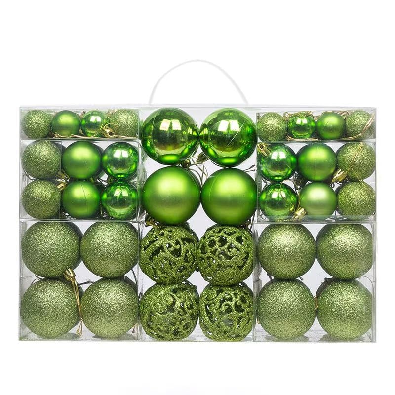 Sapin de Noël boules de décoration vert avocat et suspensions festives par 34