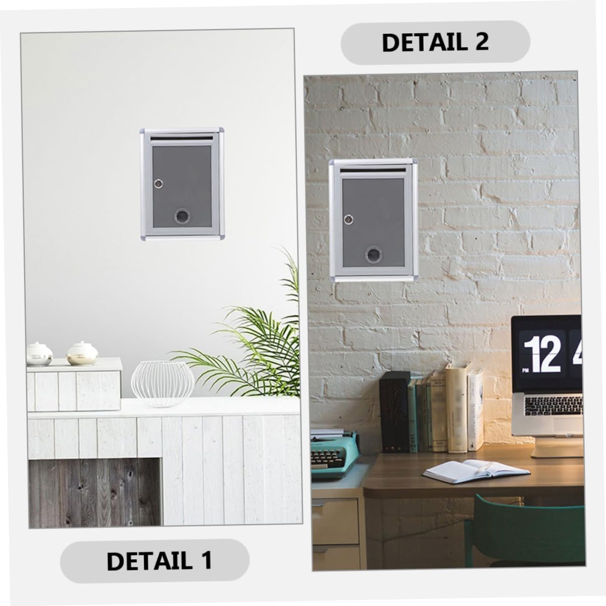 POPETPOP 2pcs Wall Mailbox for Home Lock Box Slot Metal Wall Mounted Mailbox Lock