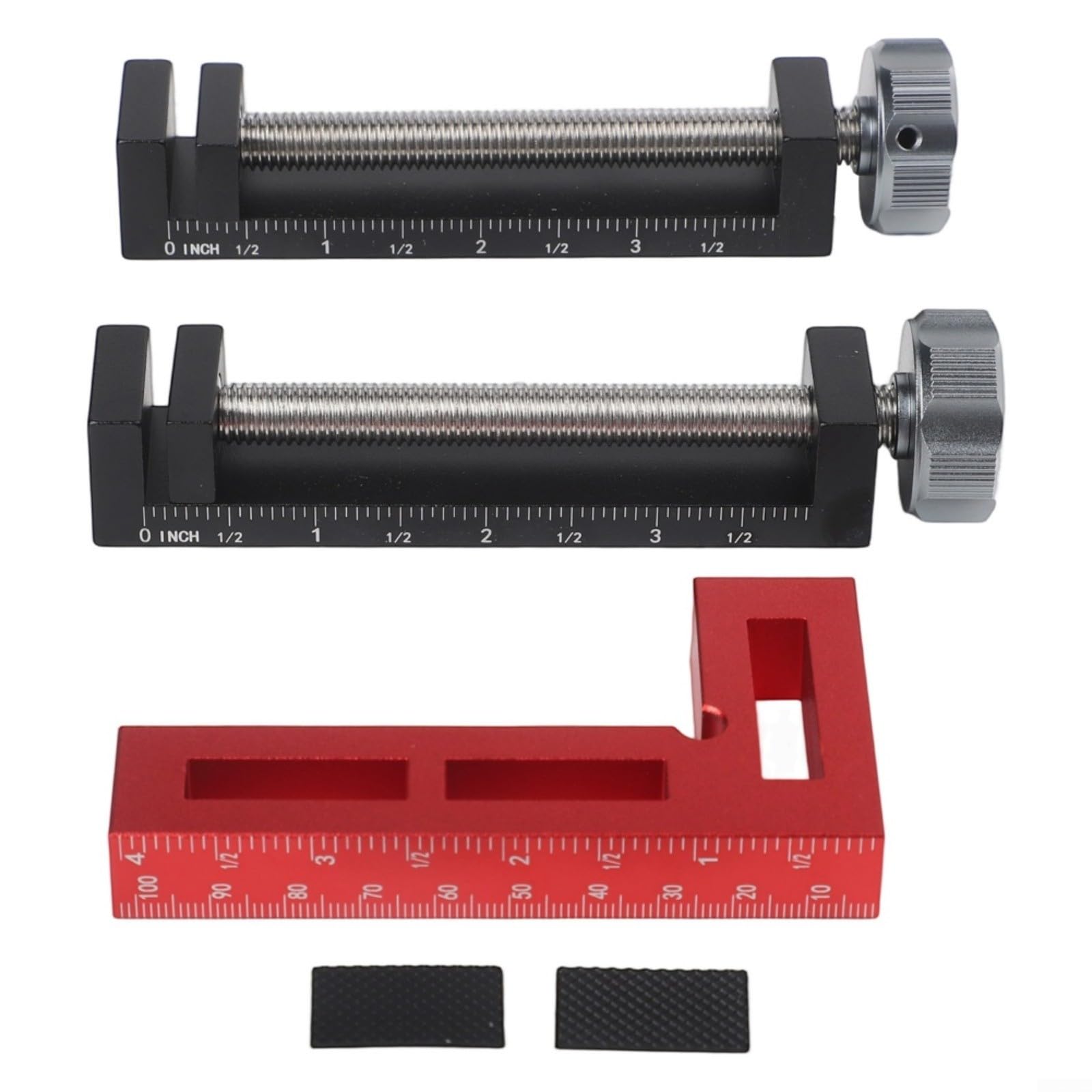 Abrazaderas de ángulo de 90 grados para carpintería – Pinza de esquina de aleación de aluminio precisa con mango antideslizante y almohadilla protectora para la construcción de marcos de carpintería
