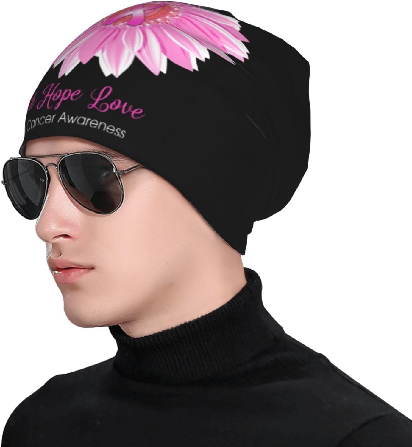 Breast Cancer Beanie Chemo Hat Cancer Headwear Knitted Hat Scarf Nightcap Skull Cap for Women Men - Image 5