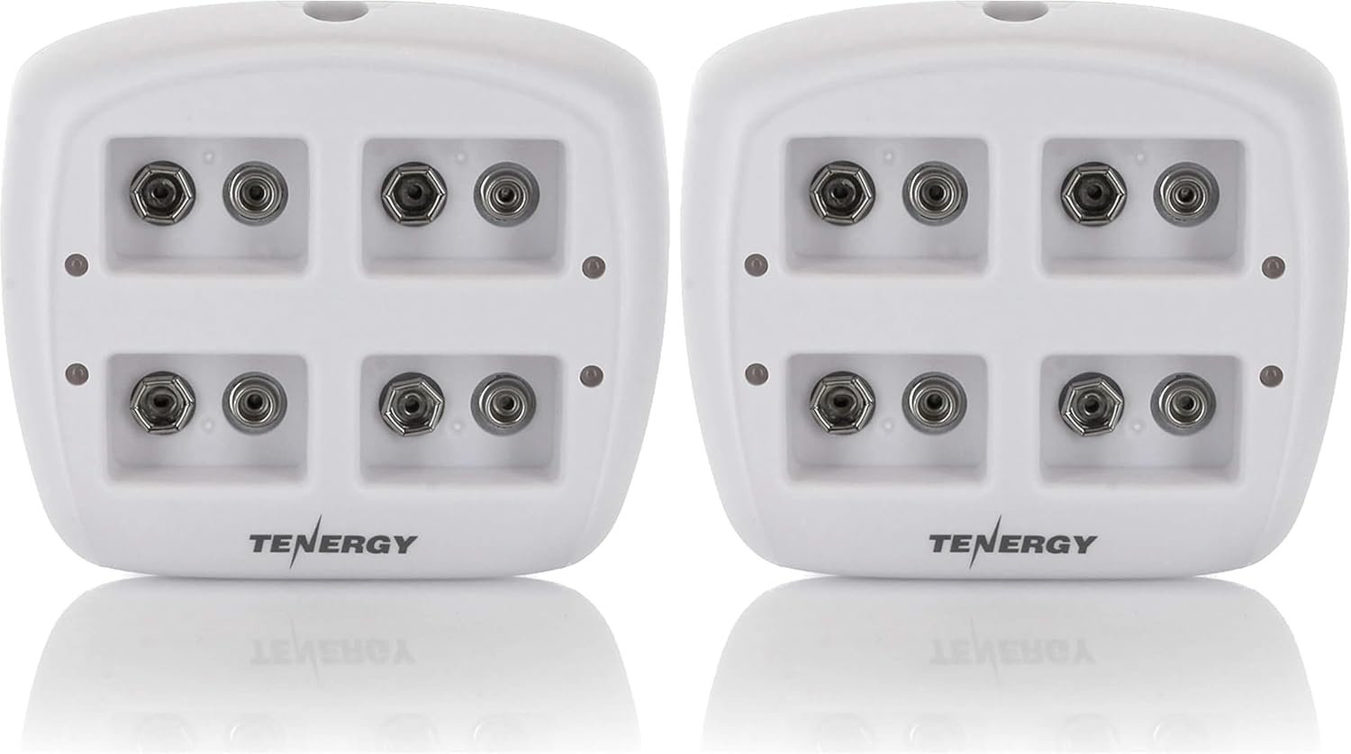 Tenergy TN136 Smart 9V 4-Bay Battery Charger for Rechargeable NiMH 9 Volt Batteries (Pack of 2)