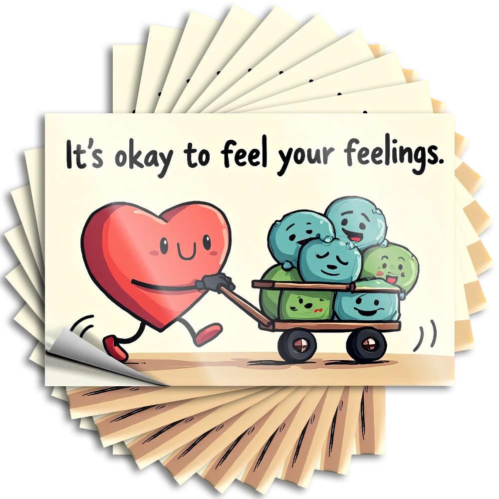 Tiki, Funny Sticker Funny Cover Quote Stickers, Retro No Residue Decals for Luggage | Interior Party Favor Custom It's Okay to Feel Your Feelings(8X12CM)