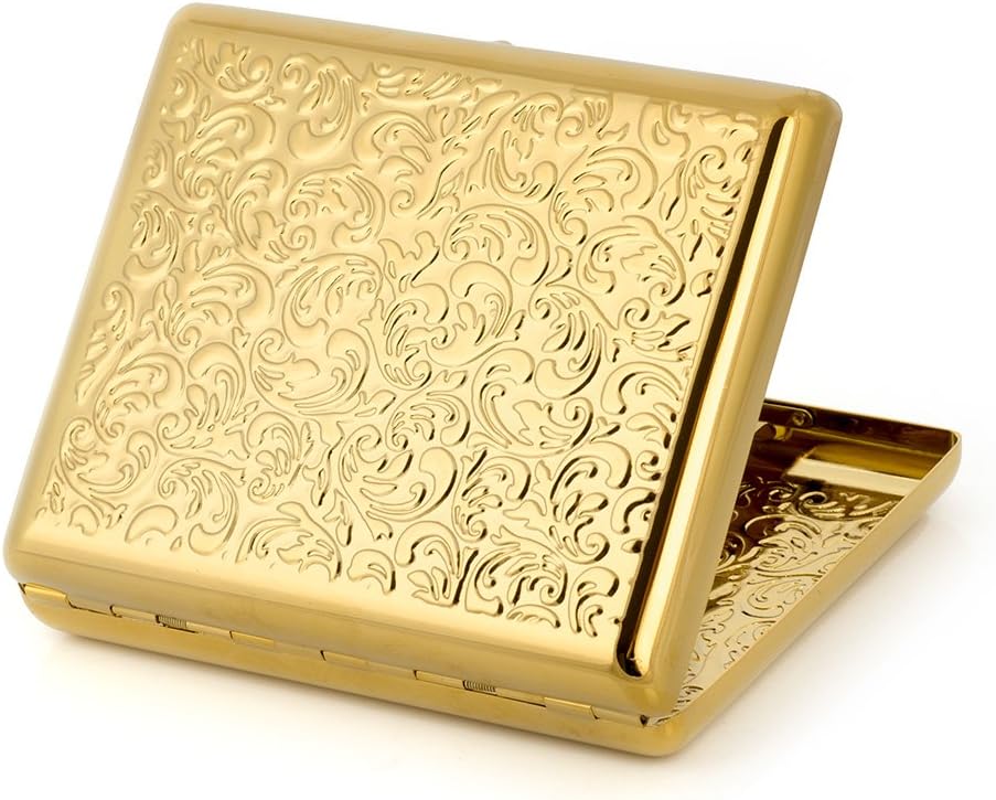 Team pistol Pure Copper Embossed Arabesque Metal Cigarette Case