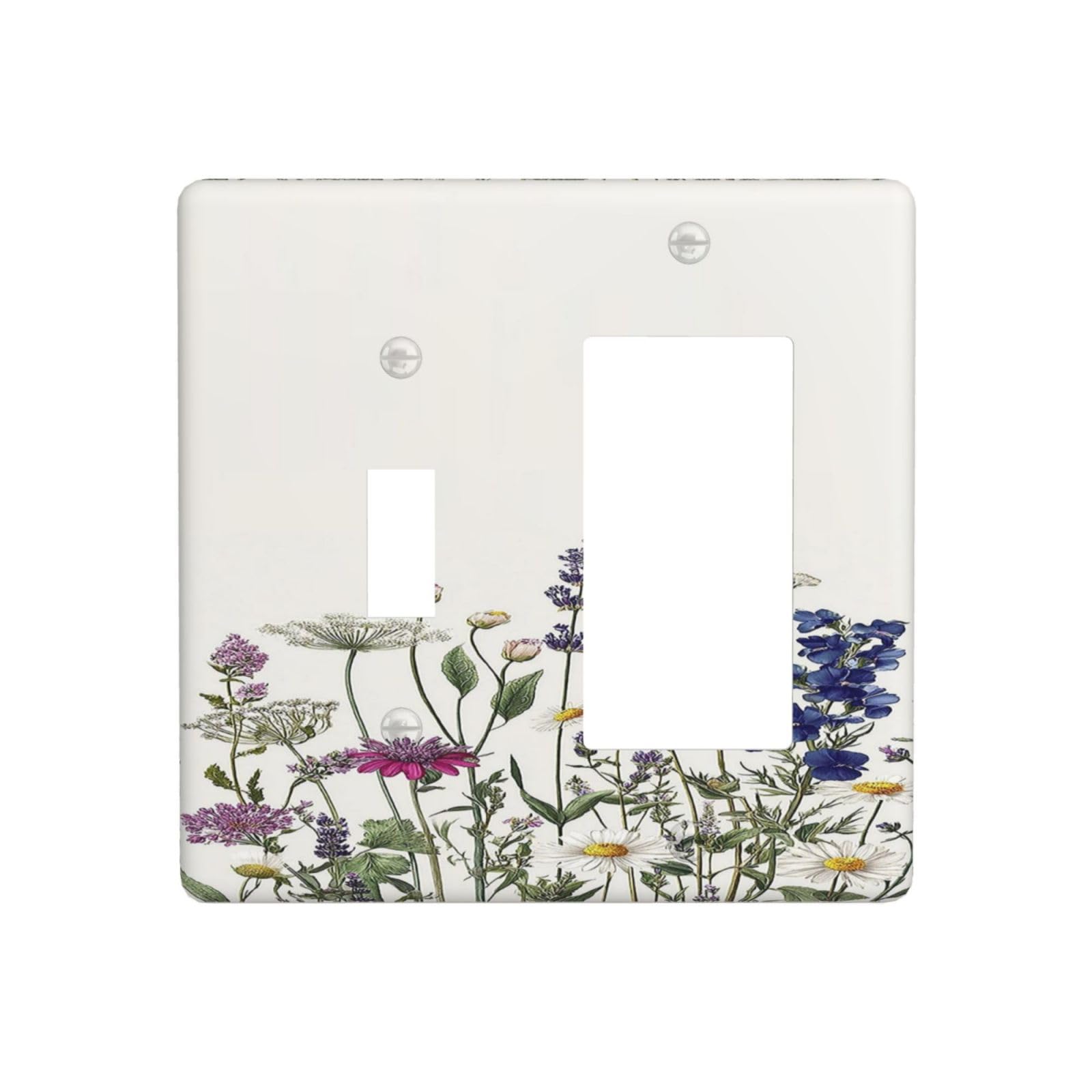 Interrupteur décoratif fleurs sauvages : plaque murale pour cacher les traces de doigts