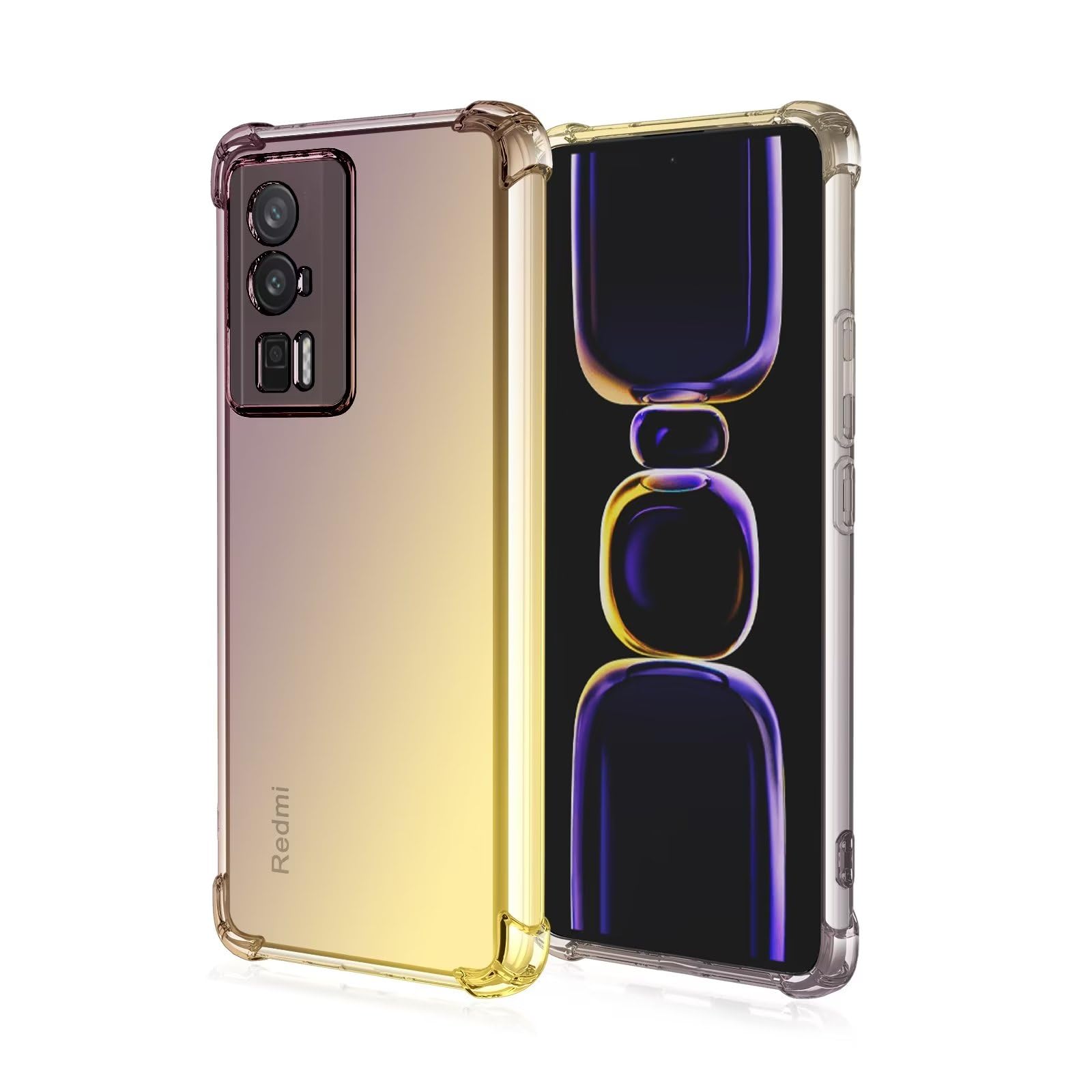 Handyhülle Für Redmi Note 12 Pro 5G – Transparent Mit Rosa-Grün Farbverlauf – Weiches TPU Silikon