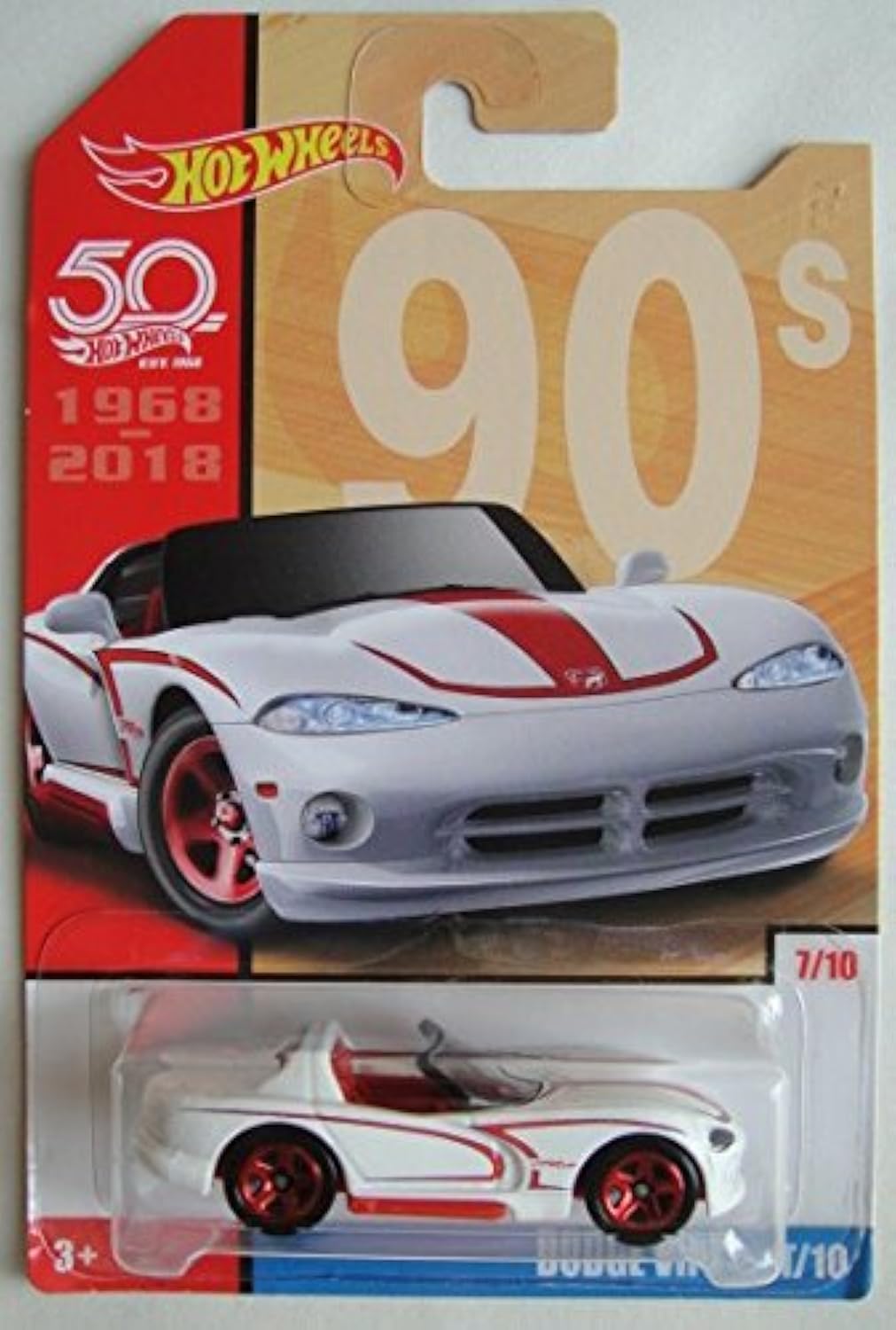 Amazon.com: HOT WHEELS 90s, WHITE DODGE VIPER RT/10 50TH