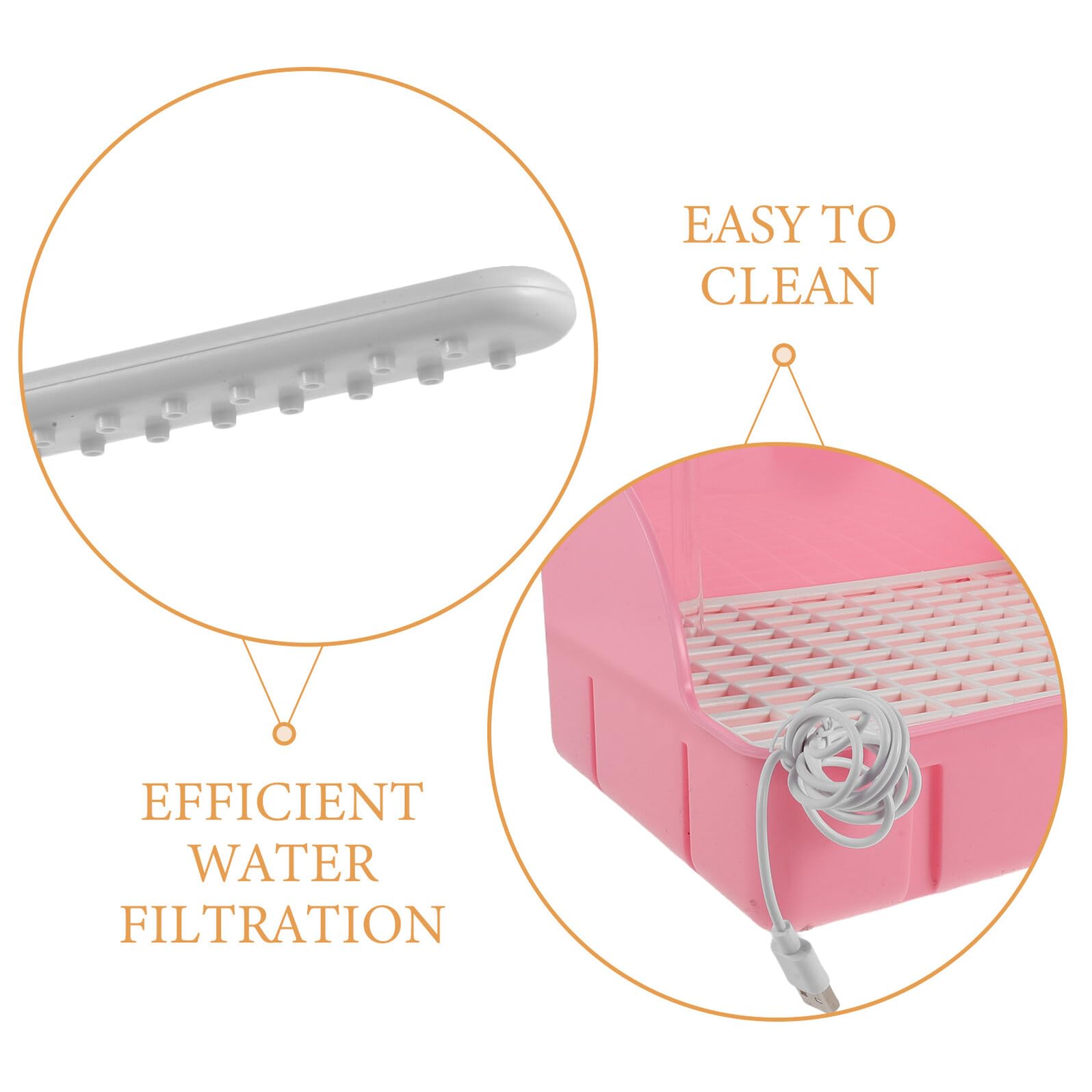 TOYANDONA Vasca da Bagno per Uccelli Pappagallo Rosa con Filtraggio e Circolazione Acqua, Box Doccia Silenzioso per Gabbie di Parrocchetti e Calopsitte, Accessorio per Piccoli Animali