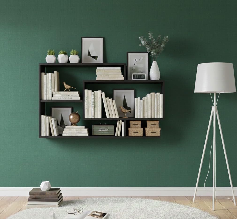 Wall Shelf for Kitchen Living Room-Multi-Purpose Organizer Karo Shelf Wenge-image-49