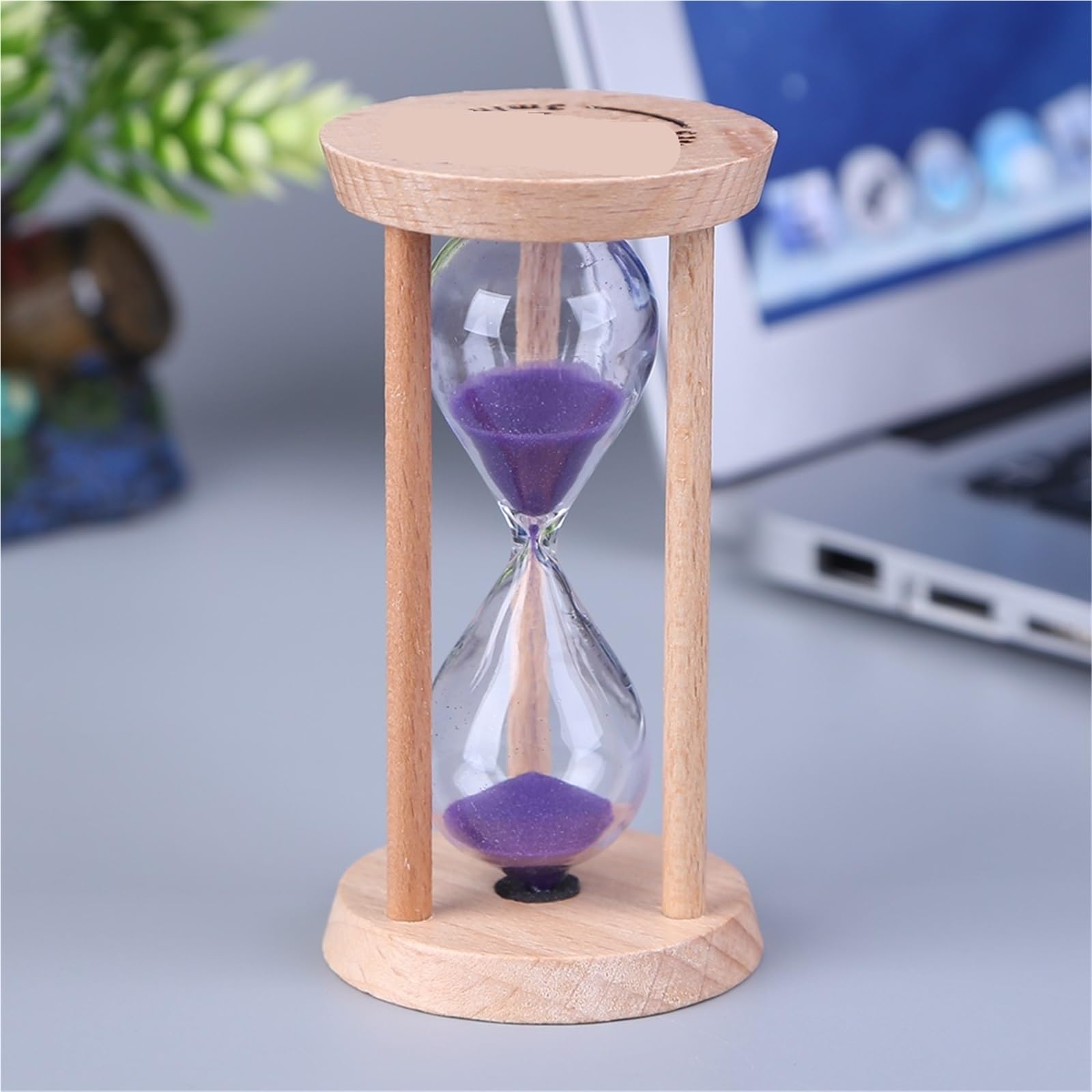 Clessidra 2 Pezzi di Orologio con Sabbia in Legno da 3,0 Minuti, Clessidra, Clessidra, Timer for spazzolino da Denti, Decorazione for la casa(Yellow)