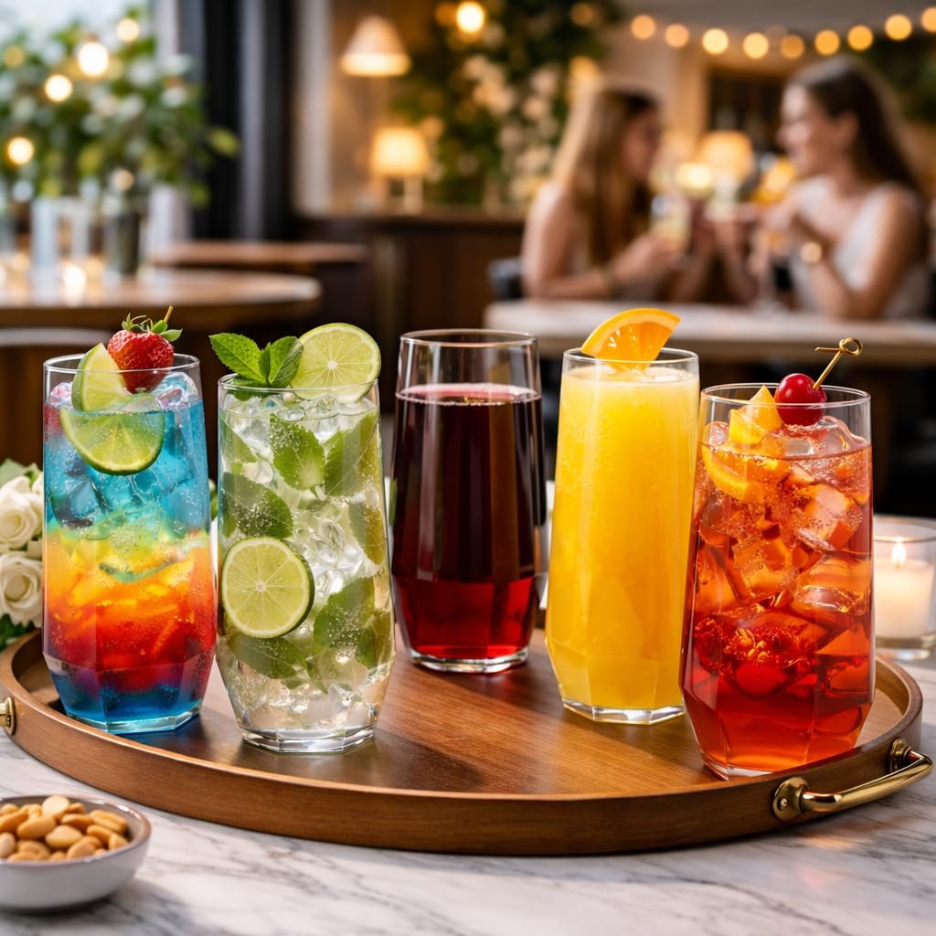 Oojami 48 Pack Plastic Stemless Wine Glasses 9 oz, Diamond Unbreakable BPA-Free Disposable for Champagne, Cocktails, Weddings, Parties (Clear) - Image 5