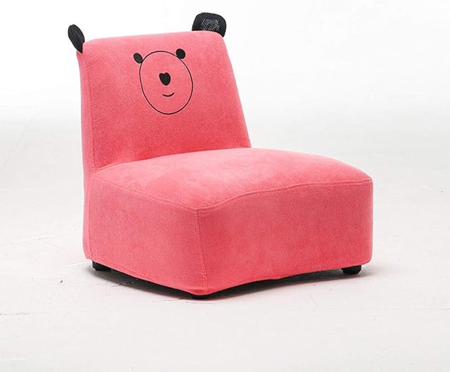 ZYCW Single Kid Sofa Chair, Children Armrest Chair with Solid Wood Structure and Linen Fabric for Kids Gift (Pink,Bear)