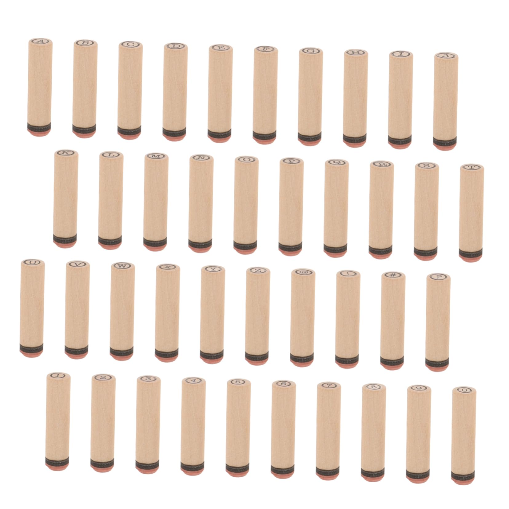 HOMSFOU 5 Juegos Sello de alfabeto de madera primero con carta largo sello de scrapbooking de bricolaje sellos de bricolaje para manualidades sellos estampadores
