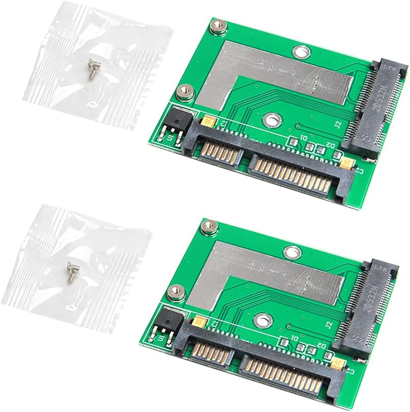 Acxico 2Pcs Mini PCIE MSATA SSD to 2.5'' SATA 6.0GPS Adapter Converter Card Module Board