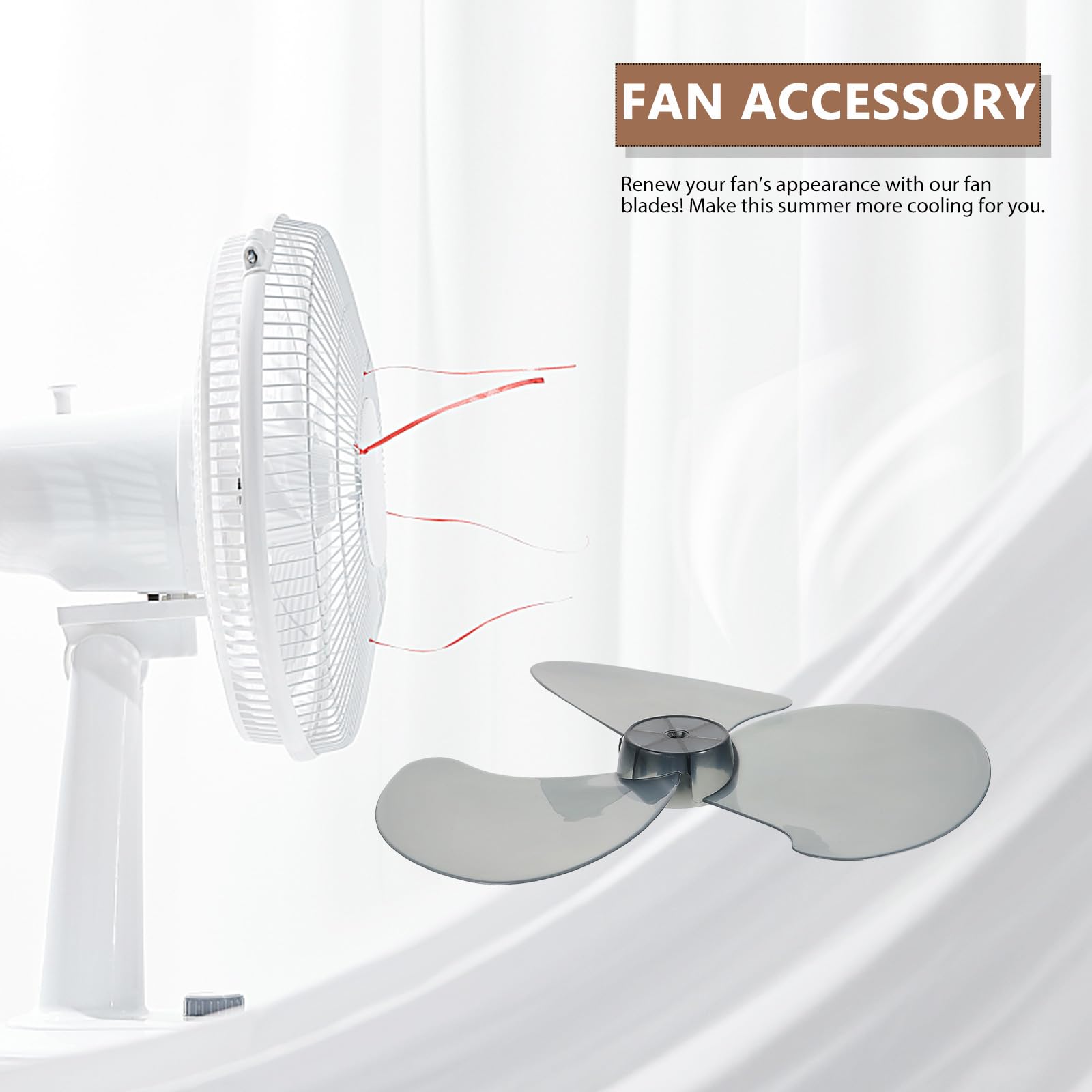 Pales De Ventilateur De Rechange 40.6 Cm (16") - 3 Pales En Plastique Avec Cache-Écrou - Pour Ventilateur Sur Pied Ou De Table - 3