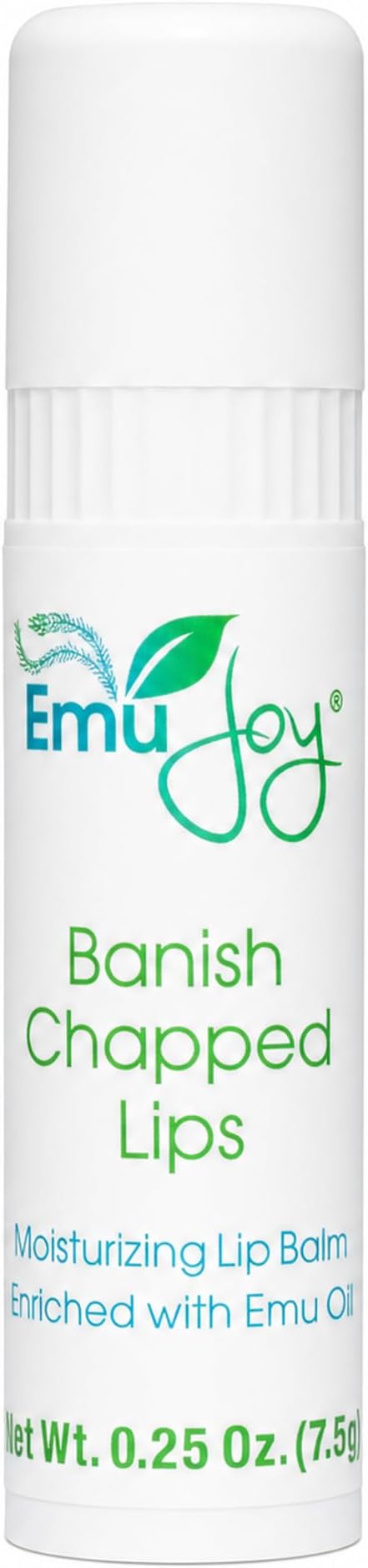 - Banish Chapped Lips Moisturizing Lip Balm | Emu Oil, Coconut Oil & Beeswax | Petroleum Free, Paraben Free, Unscented | All Ages | 0.25 oz
