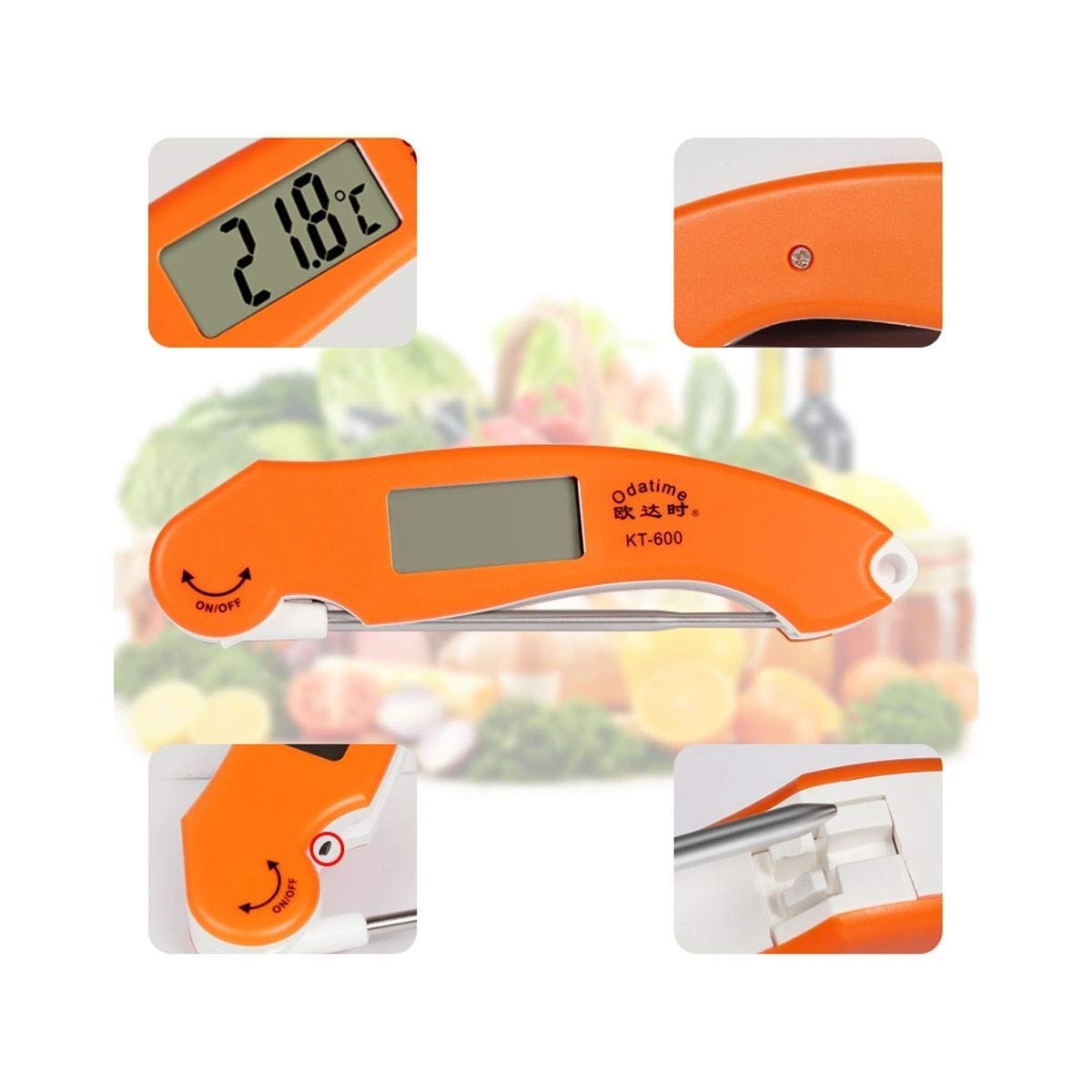 XINGYU Thermomètre à friture, Cuisine Électrique Cuisson Liquide Thermomètre électronique, Thermomètre à Eau Outils ménagers très utiles (Couleur: Orange)