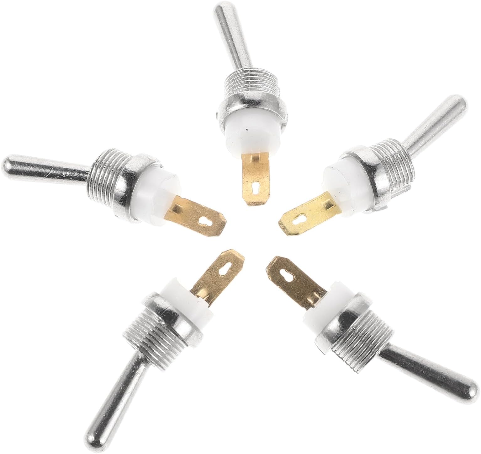 5pcs Metal Chainsaw Shut Off Switch Replacement for Gasoline Logging Tools Outdoor Ignition Control Switch Repair Parts for DIY Chainsaw Maintenance