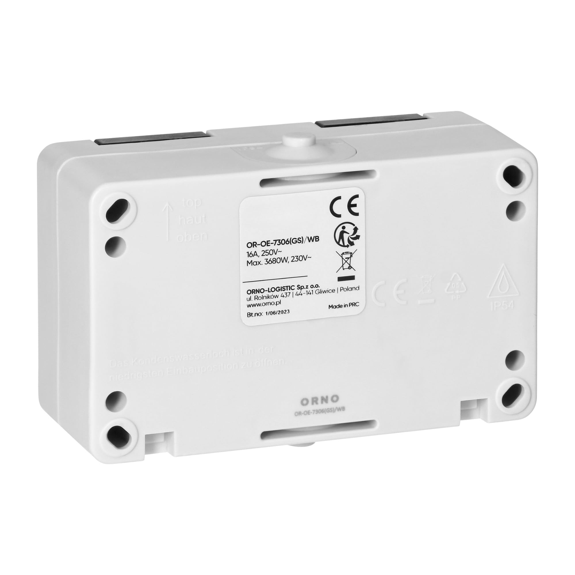 Podwójne Gniazdo Hermetyczne Gniazdo Elektryczne Hermetyczne IP 54 biało-czarne Schuko (Podwójne gniazdo)