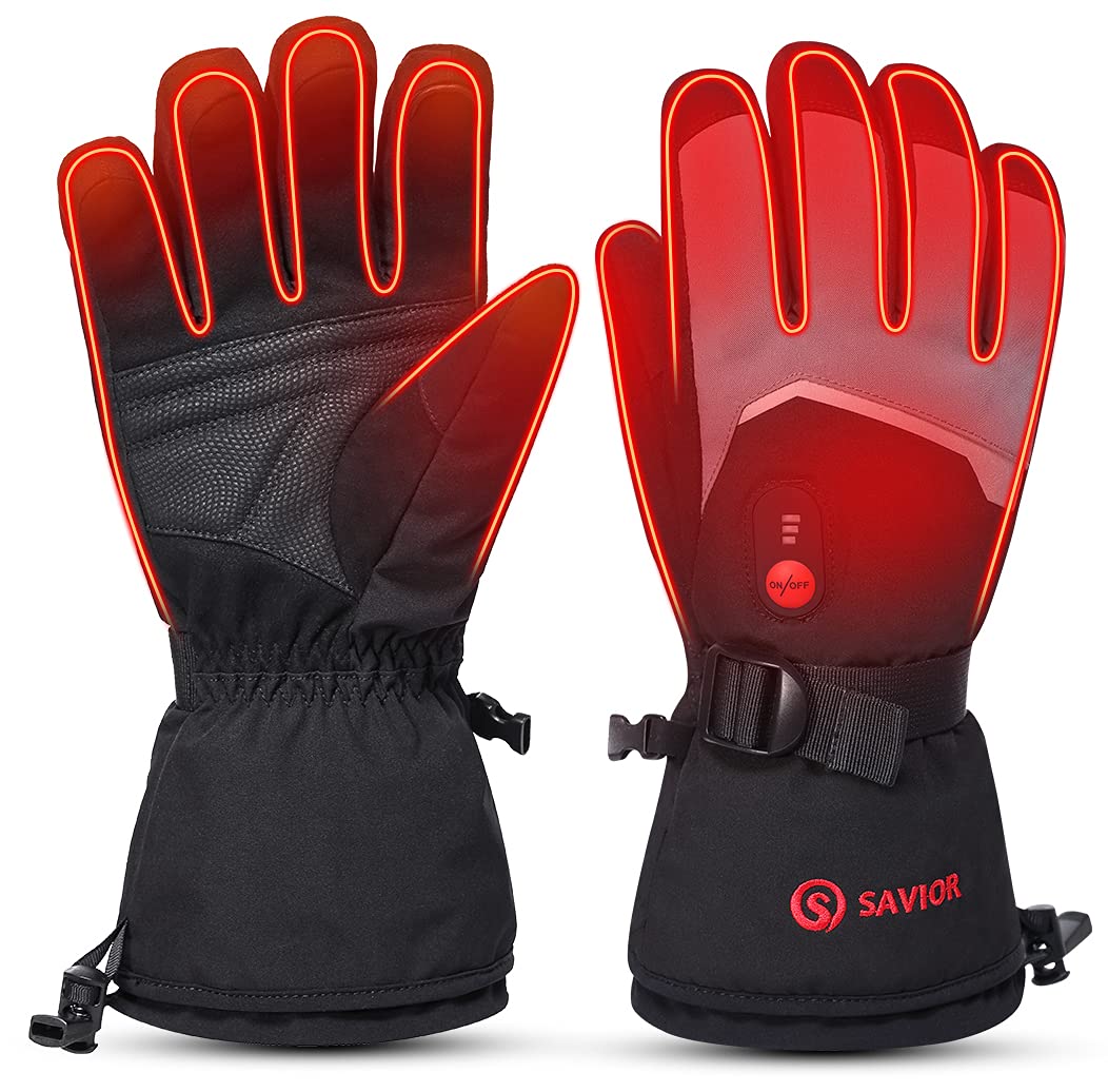 day wolf Guantes Calefactables para Hombre Mujer, Guantes Calefactables Moto Invierno Térmicos de Batería Recargable Calentador de Mano para Motociclismo Esquí Senderismo Pesca Caza Bicicleta
