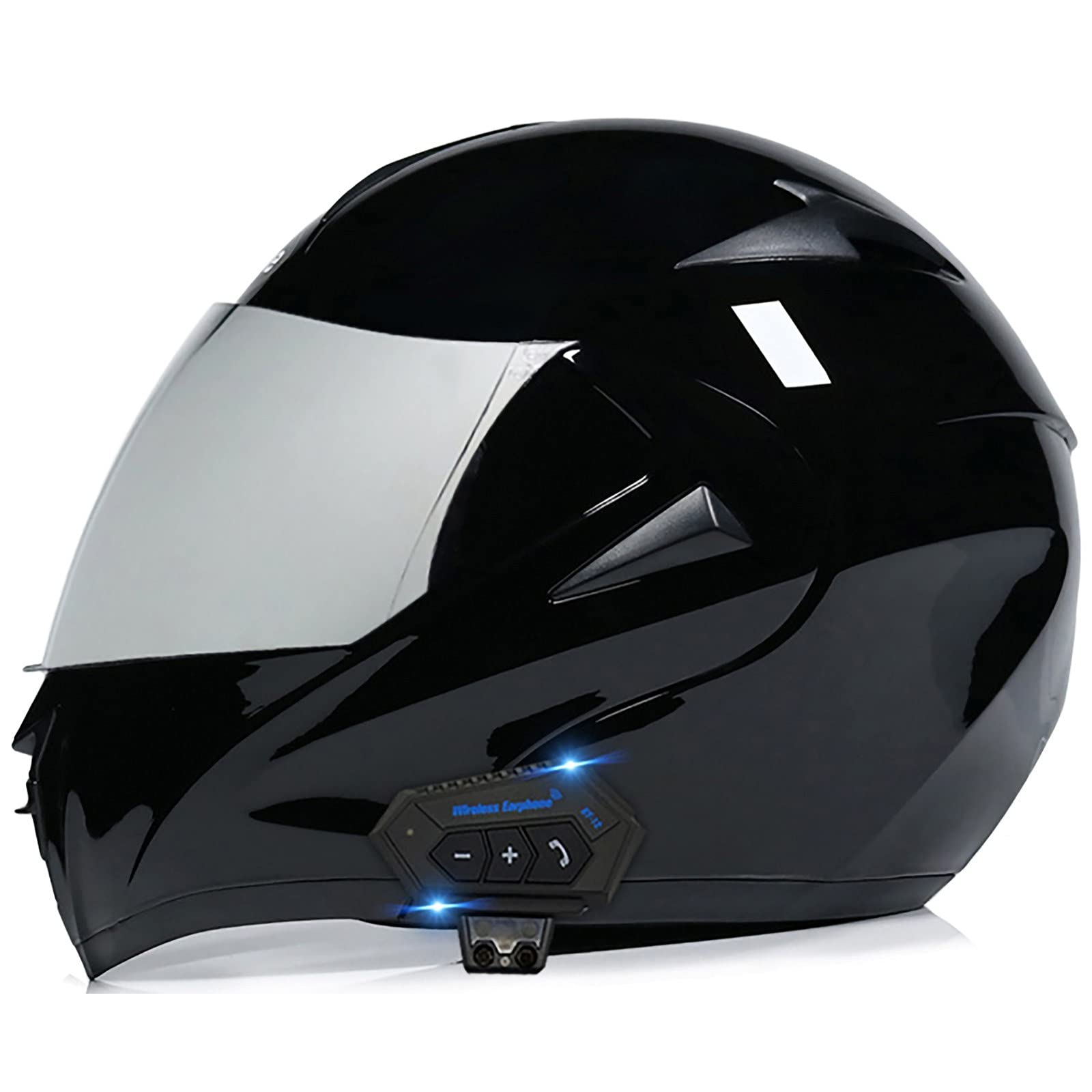 Bluetooth Modulaire Motorhelm, Ingebouwde Luidspreker Headset Microfoon, Anti-condens Dubbel Vizier Volledig Gezicht Opklapbare Motorhelm, Voor Automatisch Beantwoorden, DOT / ECE Goedgekeurd,A,L