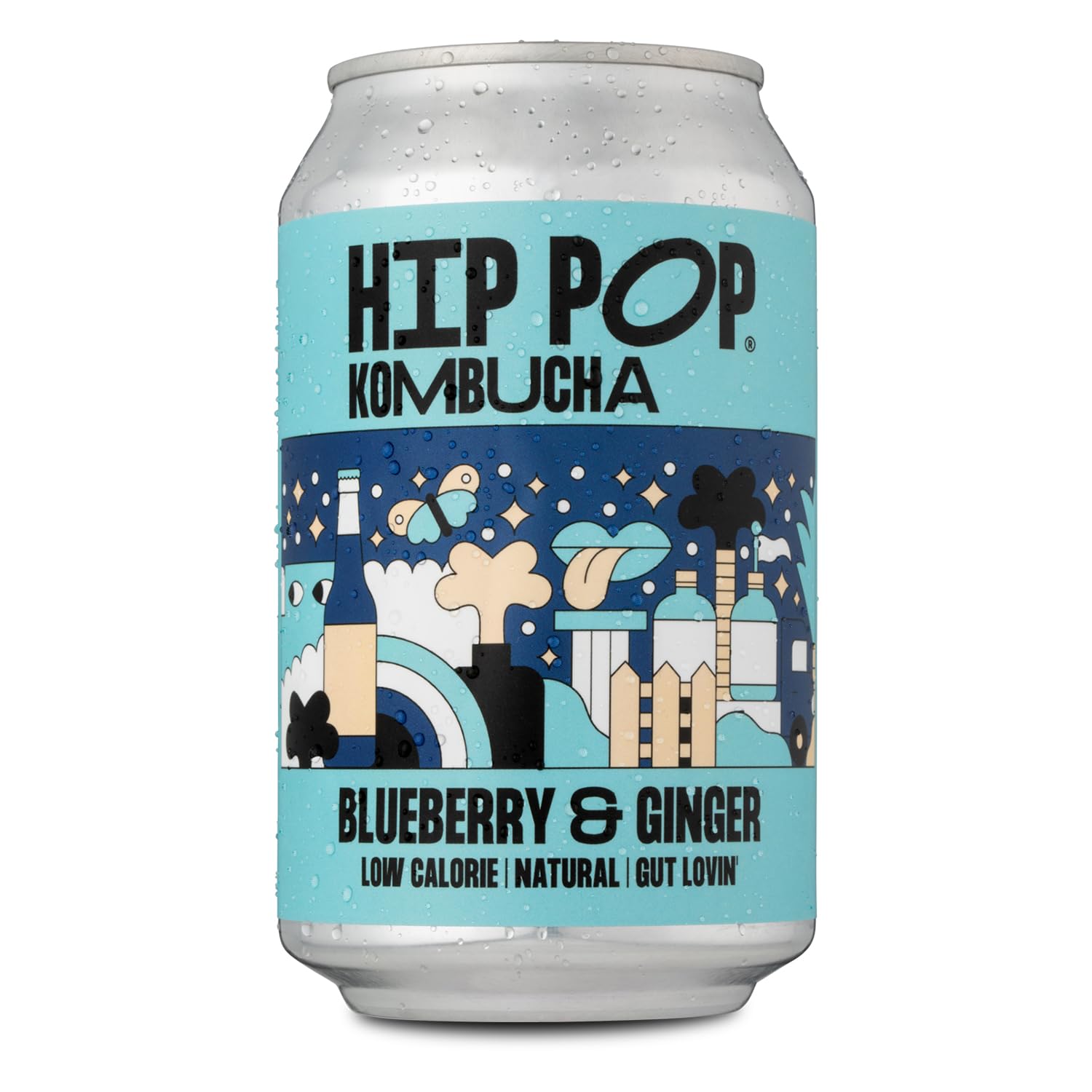 Hip Pop Blueberry & Ginger Organic Kombucha, 330ml
