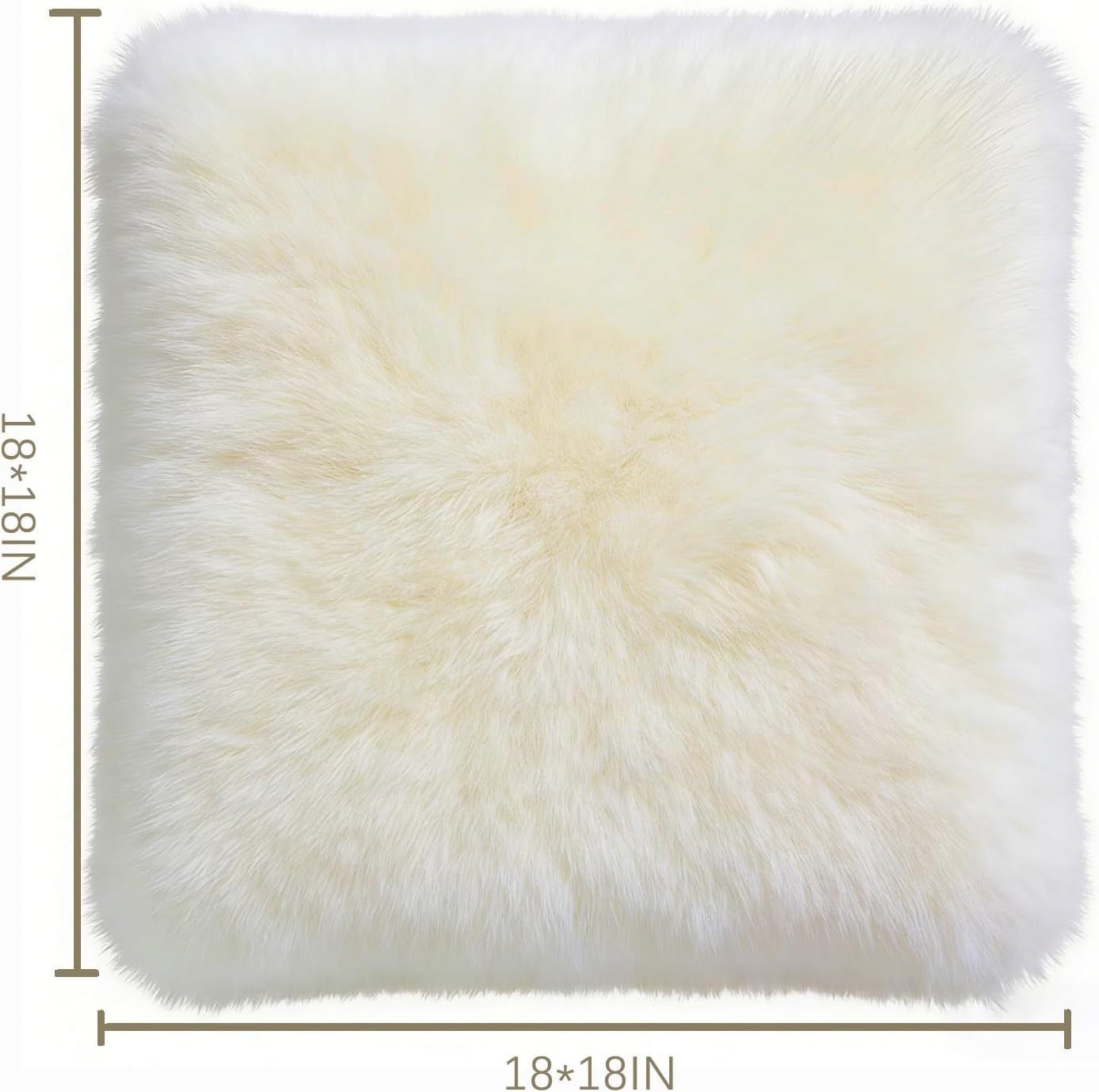 Real Natural Wool Chair Cushion Non-Slip Comfortable Genuine Sheepskin Seat Pad for Sofa Restaurant Car Seat Office Chair Pads(18x18 Inch,1 Pcs,Cream White)