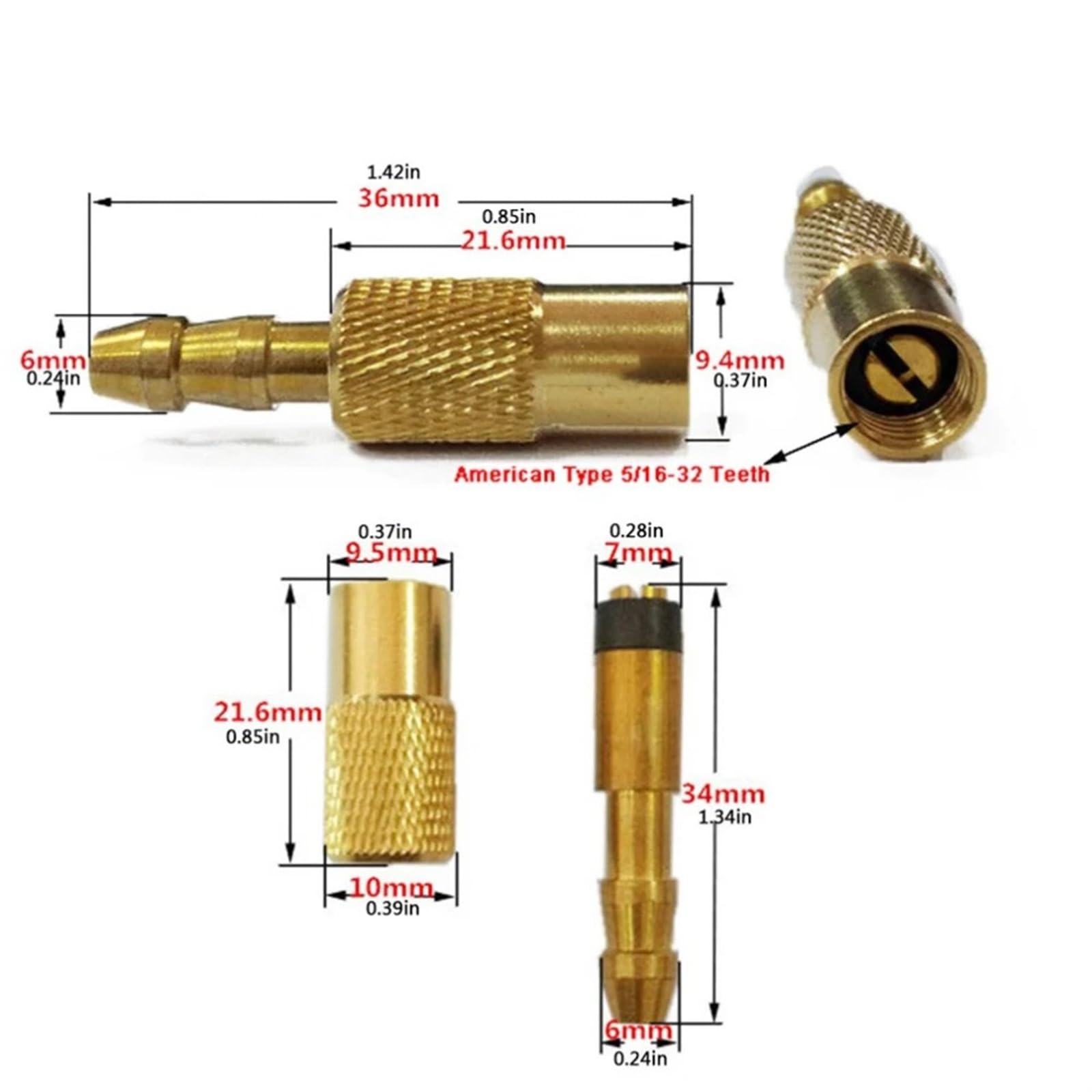 1/2 Pezzi in Ottone Pompa Aria Gonfiabile mandrino Clip for Auto Camion Pneumatico valvola connettore Morsetto Giunto Adattatore Inserto Coda(1Pc)