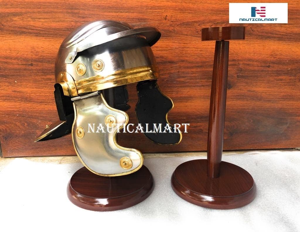 Wooden Helmet Stand Solid Medieval Roman Viking Helmet Display Stand Mask Display Templar Spartan Cosplay LARP Knight Stand