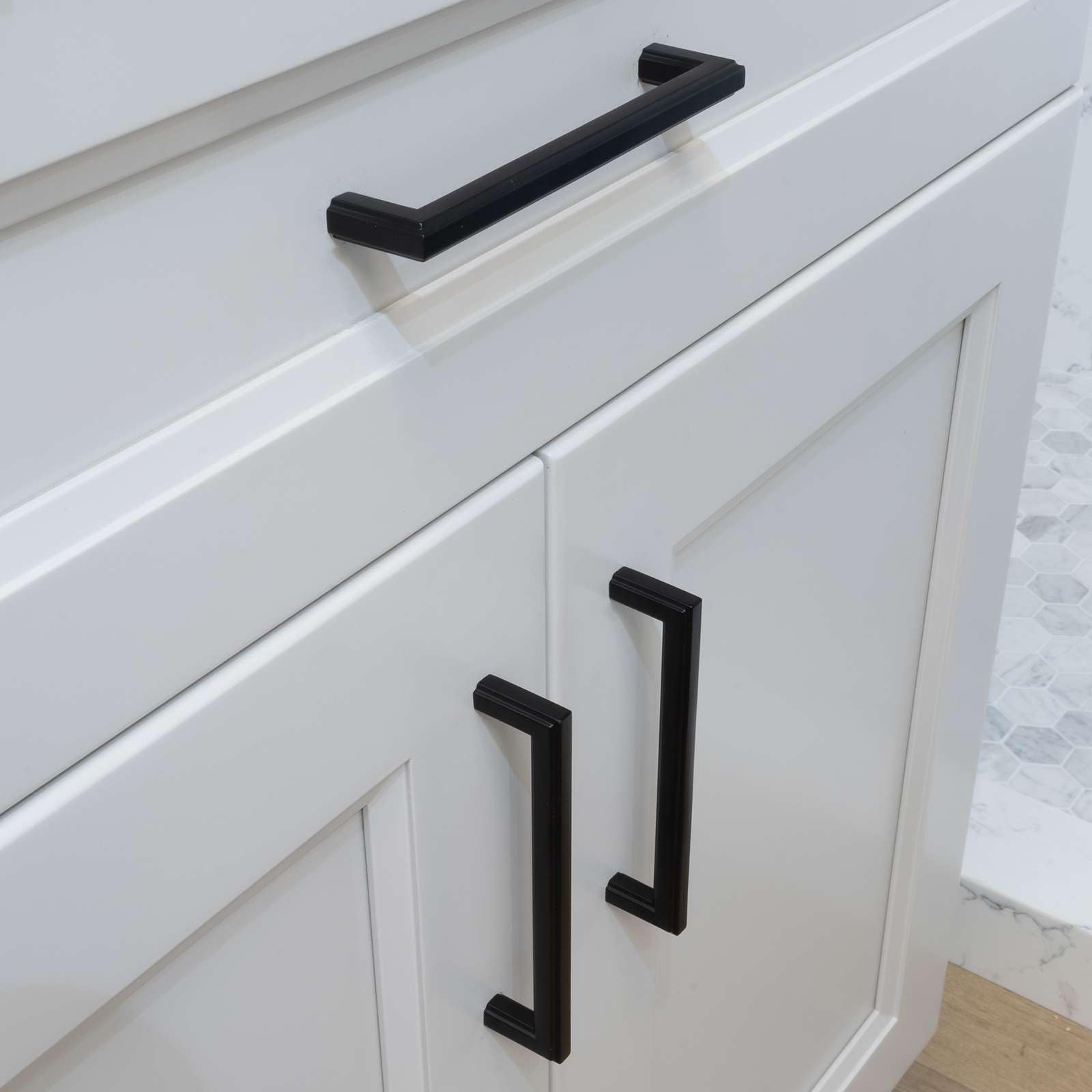 Modket Schrankgriffe, 128 mm, Lochmitte, Küchenschrankgriffe, Schrank-Hardware, Küchengriffe für Schränke, Schränke, Schubladen, Mattschwarz, 10 Stück