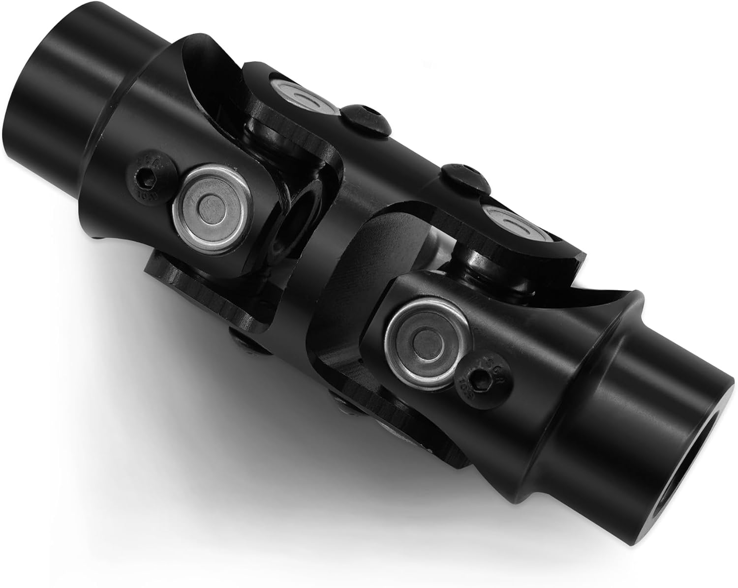 3/4" Round X 3/4" Round Double Steering Shaft Universal U Joint Coupling Black
