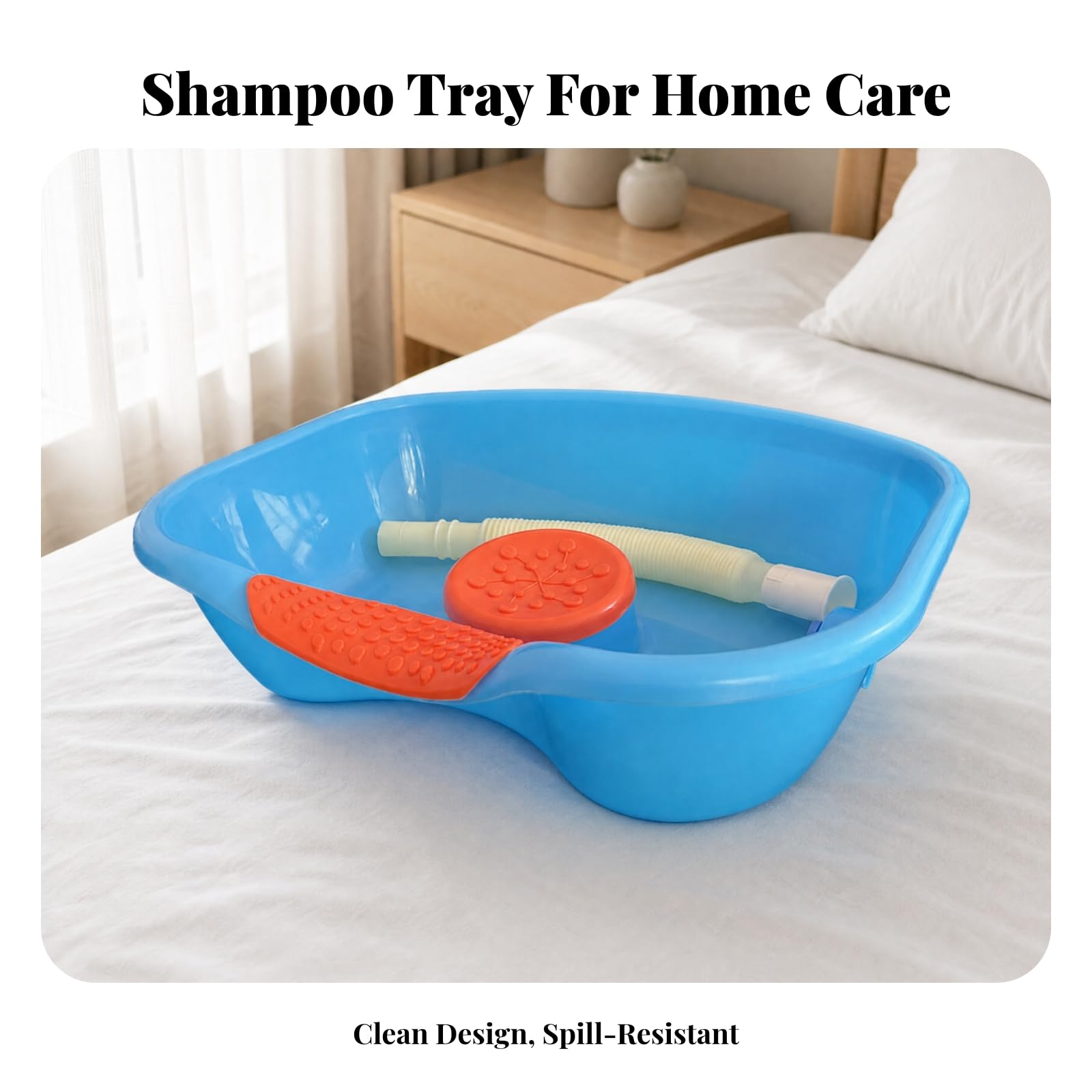 à Shampoing Appui-Tête Repose-C Ergonomique Lavabo Tuyau D'évacuation Sûr Bassin Lavage eux, Bleu Foncé, Renforcé 150cm Épais