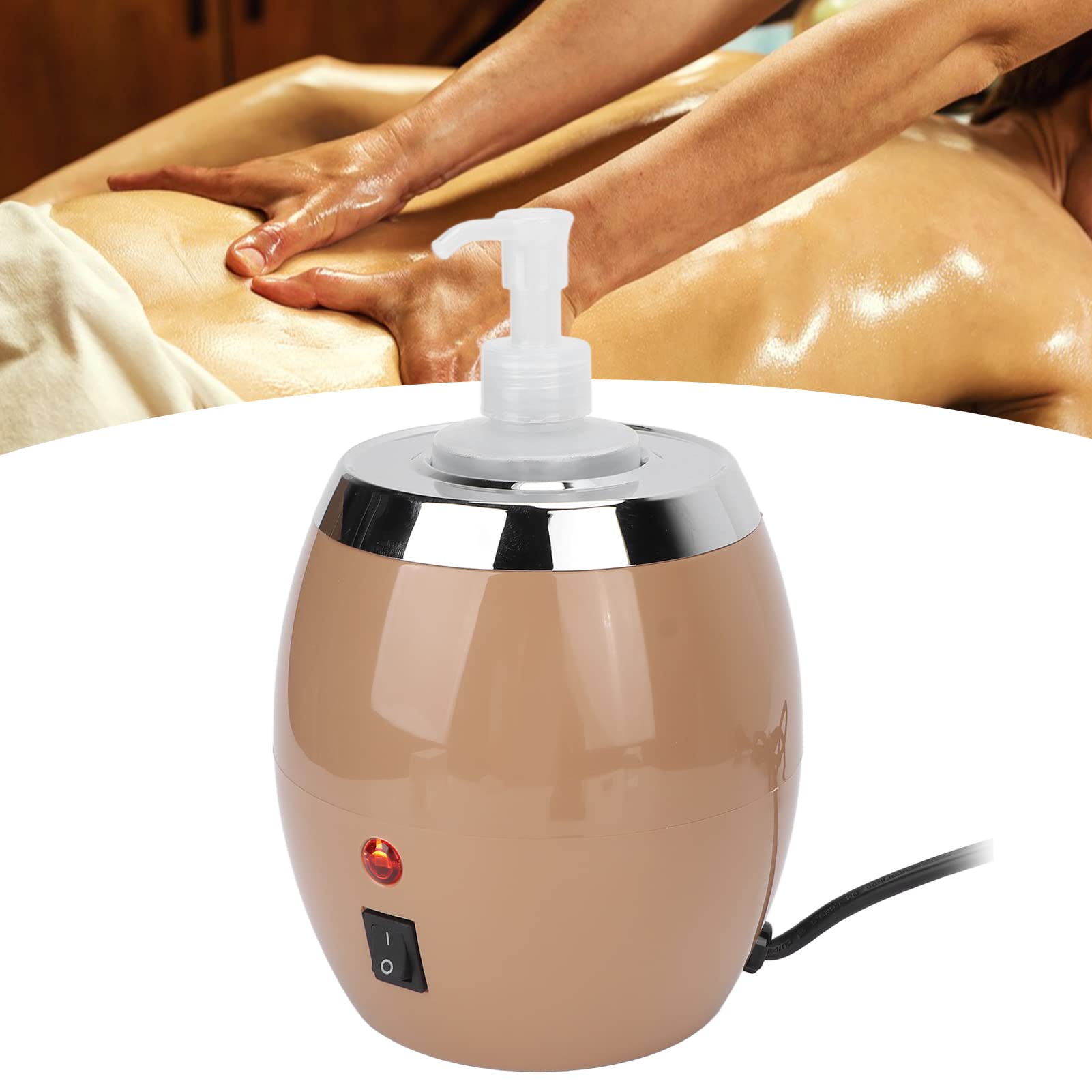 Changor Chauffe Huile de Massage, Absorption Facile Distributeur de Chauffe-Lotion électrique Maximum 60 ℃ Taille pour la Crème(EU Plug 220V)