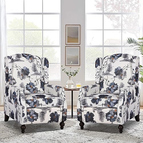 Sillón acolchonado reclinable azul miniatura 1