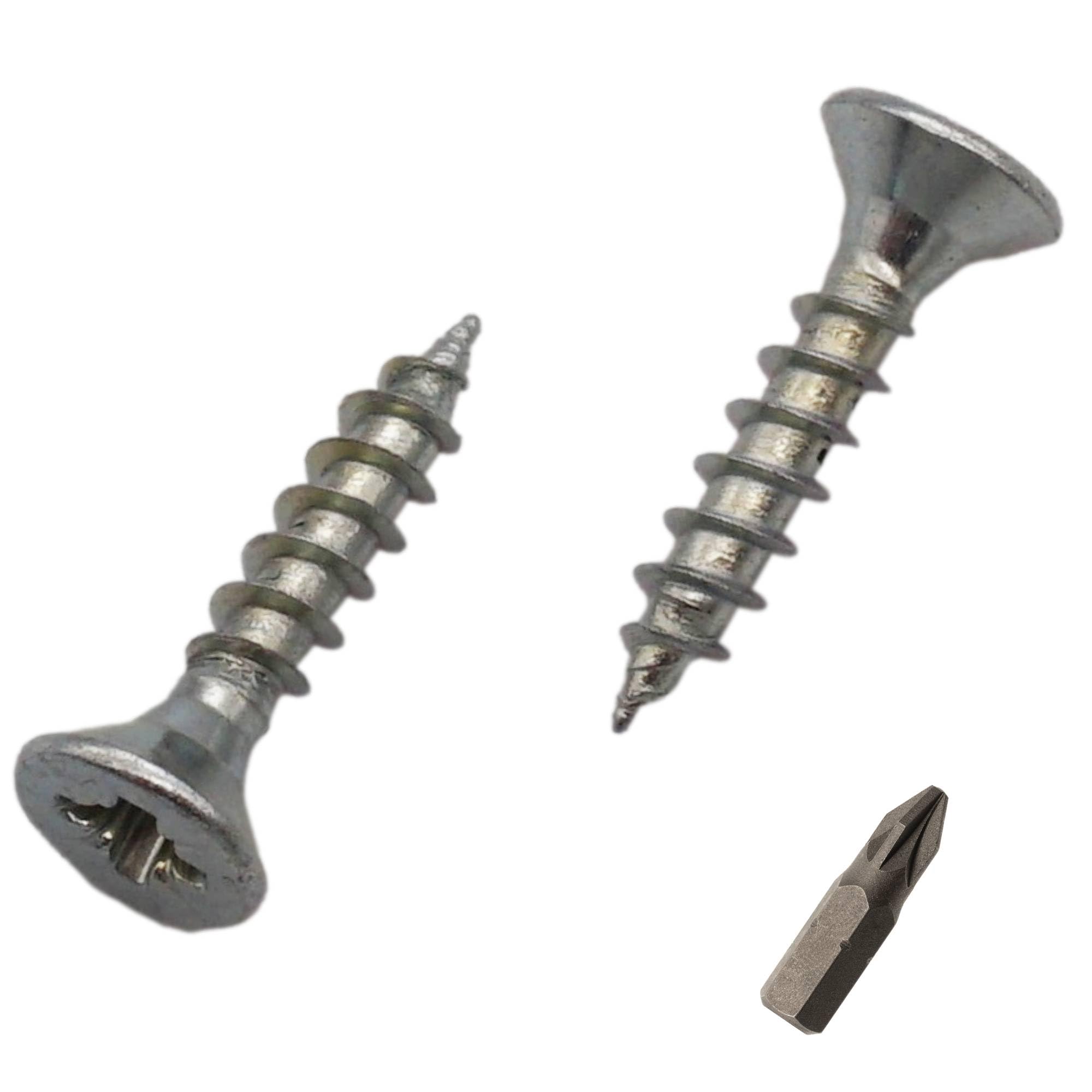 1400 Viti Legno 3,5x18mm Zincate - Testa Svasata, Completamente Filettate - Foto 2