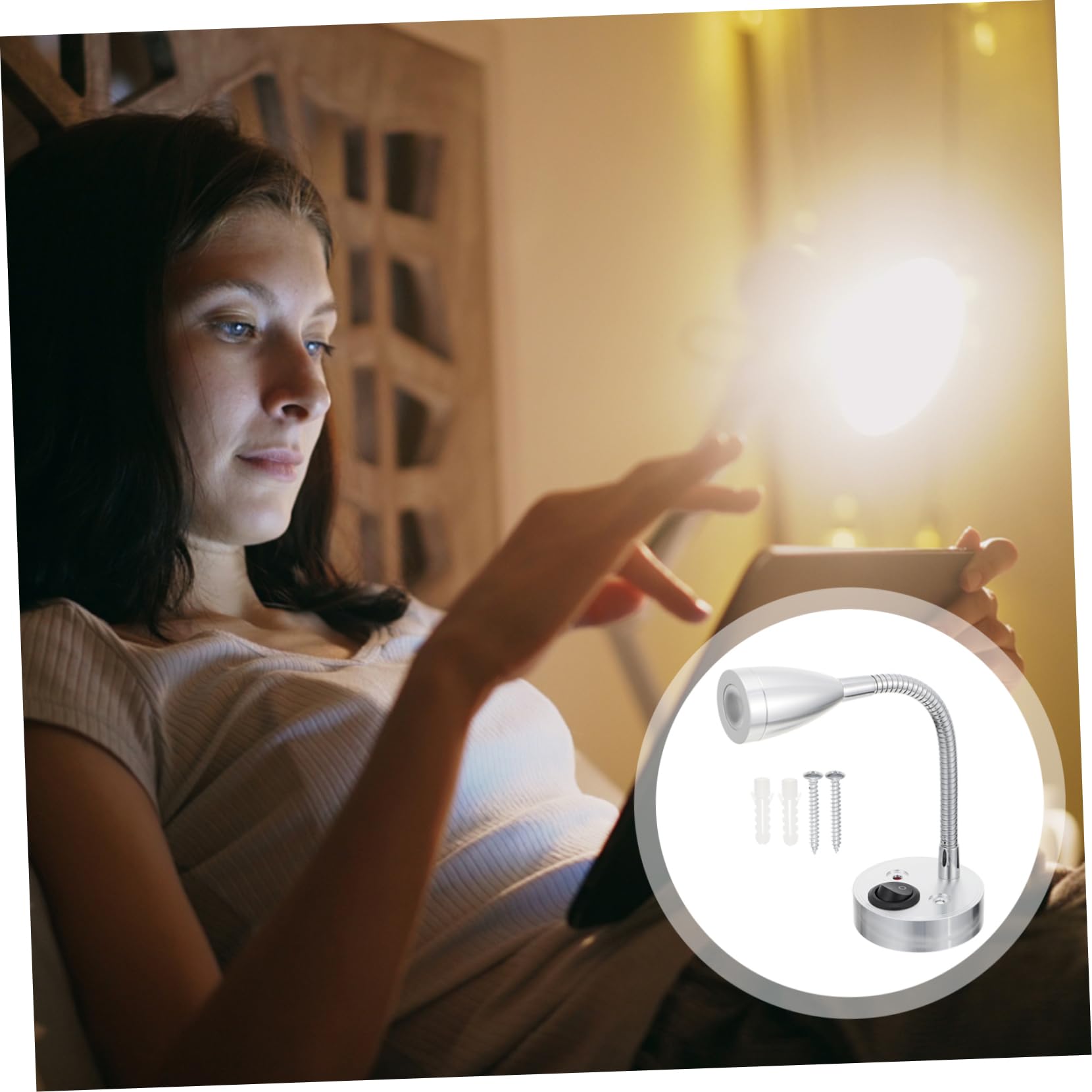 Parliky 3W Wall Mounted LED Reading Light Flexible Spotlights for Rvs Yachts and Indoor Use Elegant Design Easy to Install Warm Illumination