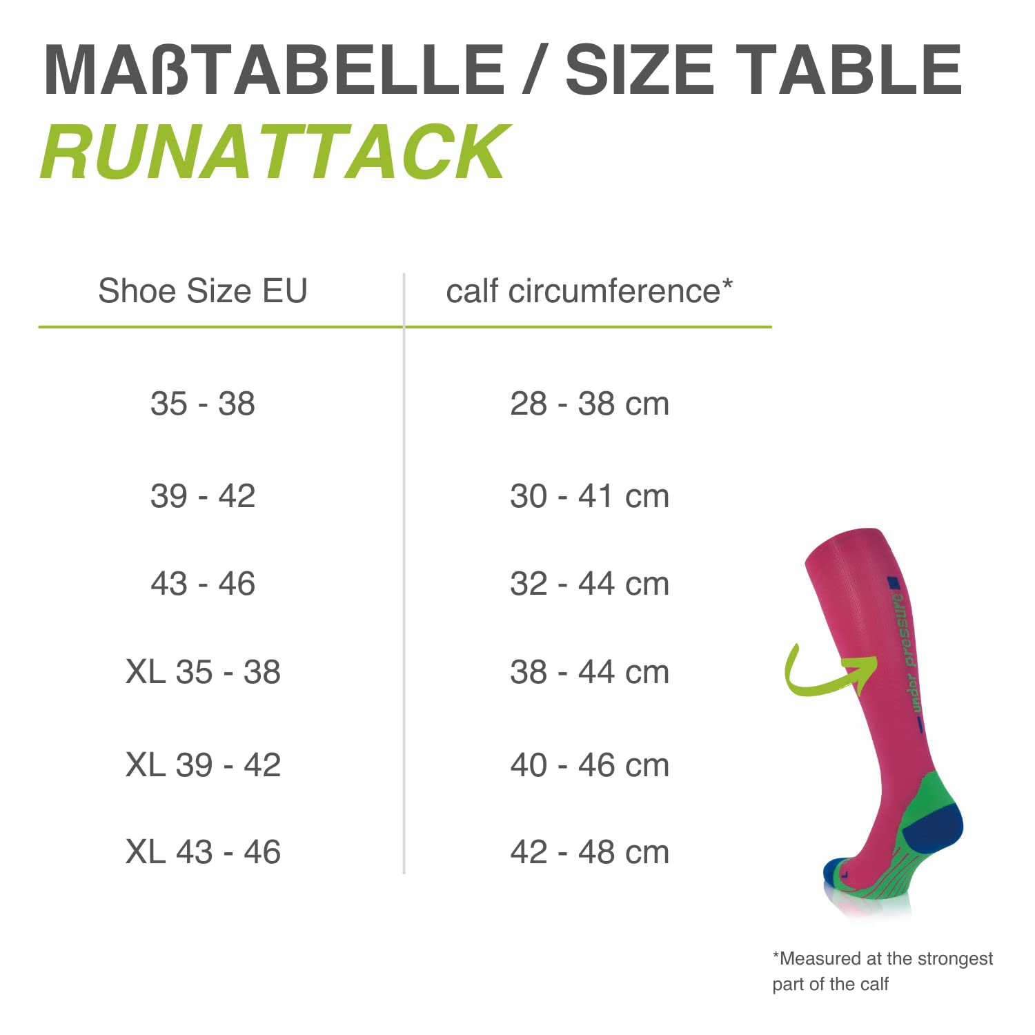 Bas de contention de sport under pressure ( compression-18-21mmHg) - Haute qualité, fabriqués en Allemagne