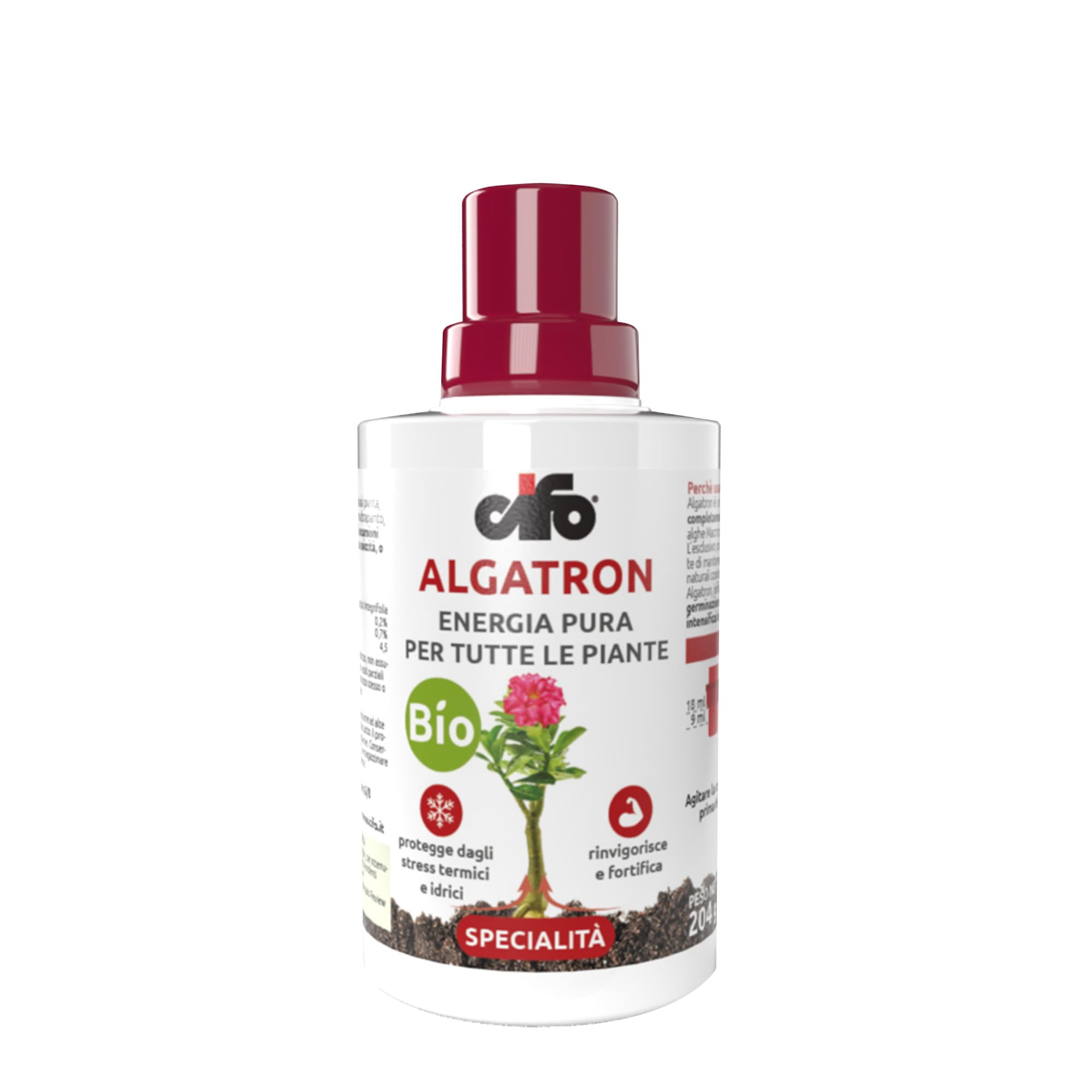 CIFO Algatron - Biostimolante Naturale per Piante a Base di Alghe Marine Brune, Potenzia la Crescita e le Difese Naturali delle Piante, Consentito in Agricoltura Biologica, Made in Italy, 200 ml