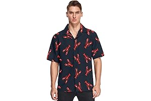 Fisyme Hawaiian Shirt for Men - Lobster Party Shirt for Perfect Night Out
