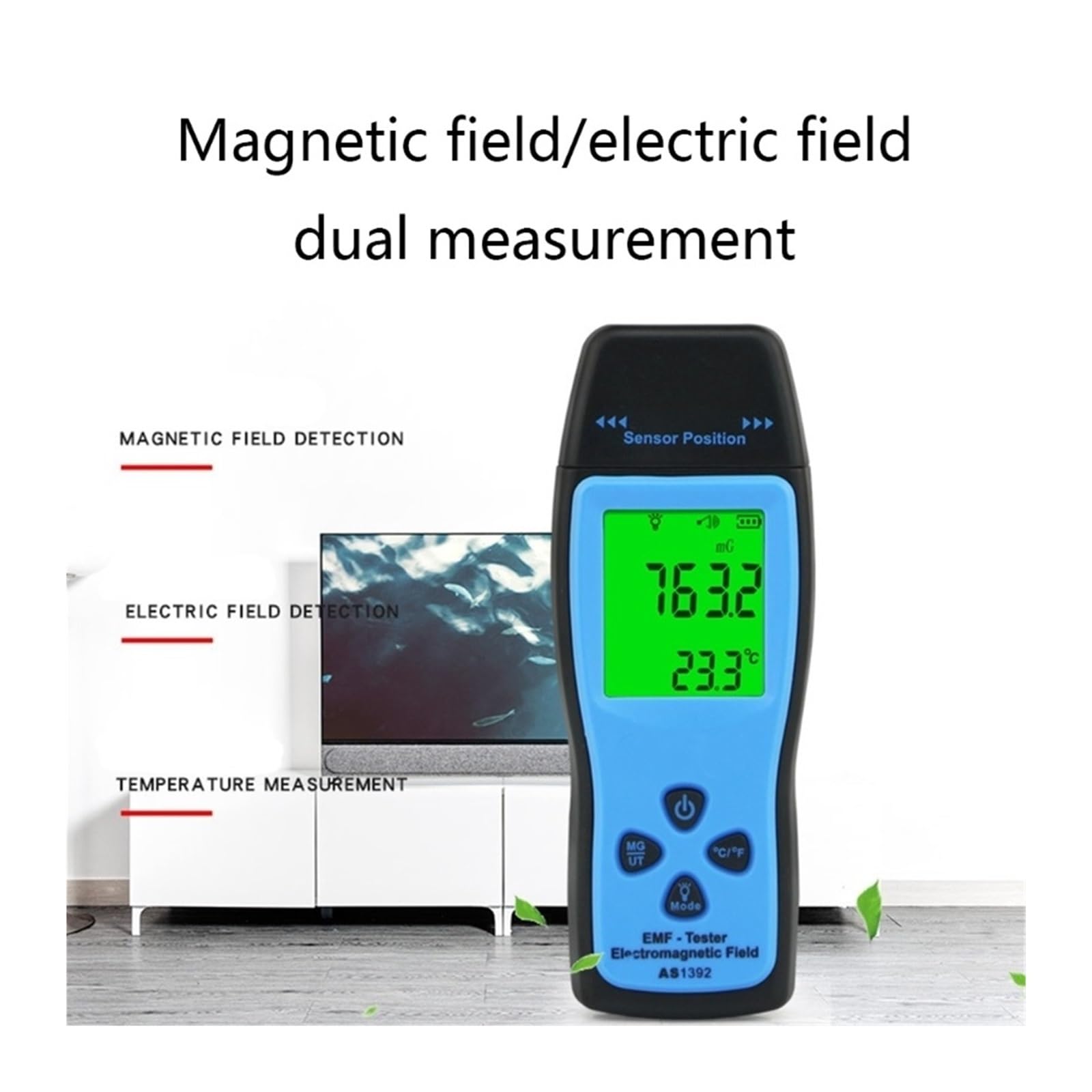 AS1392 miernik EMF LCD dozymetr promieniowania Mini Tester EMF detektor promieniowania pola elektromagnetycznego Tester dozymetru Tester monitora radioaktywnego