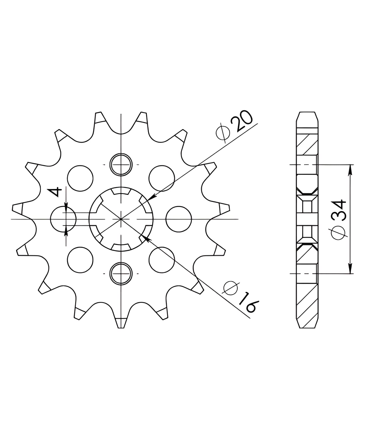 Jeu de chaînes DID acier 428D/118 avec clip de verrouillage pour Yamaha YBR 125 ccm année de construction 2005–2006