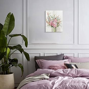 Amazon｜7CANVAS アートパネル 花 ピンクの花束 現代 花 風景画