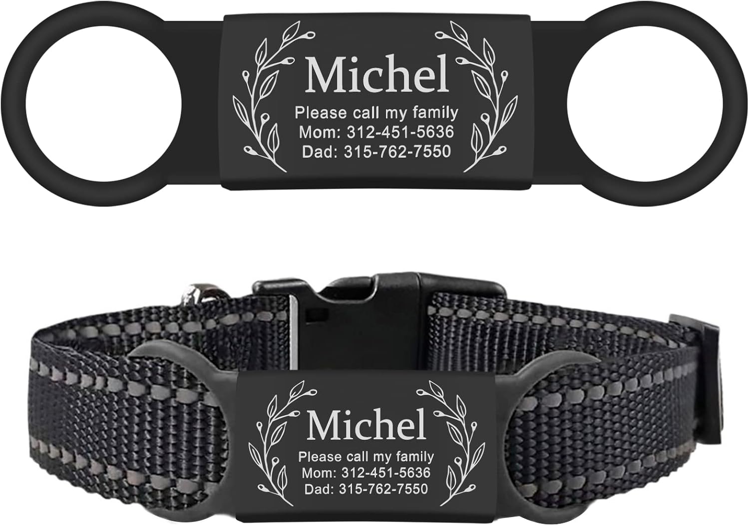 Natiform Personalized Dog Tags, SlideOn Pet ID Tags, Fun Wild Flower