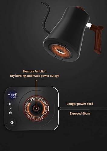 Miniatura 7 de Hervidor eléctrico digital inteligente con control de temperatura variable, interior de acero inoxidable, hervidores eléctricos de cuello de cisne