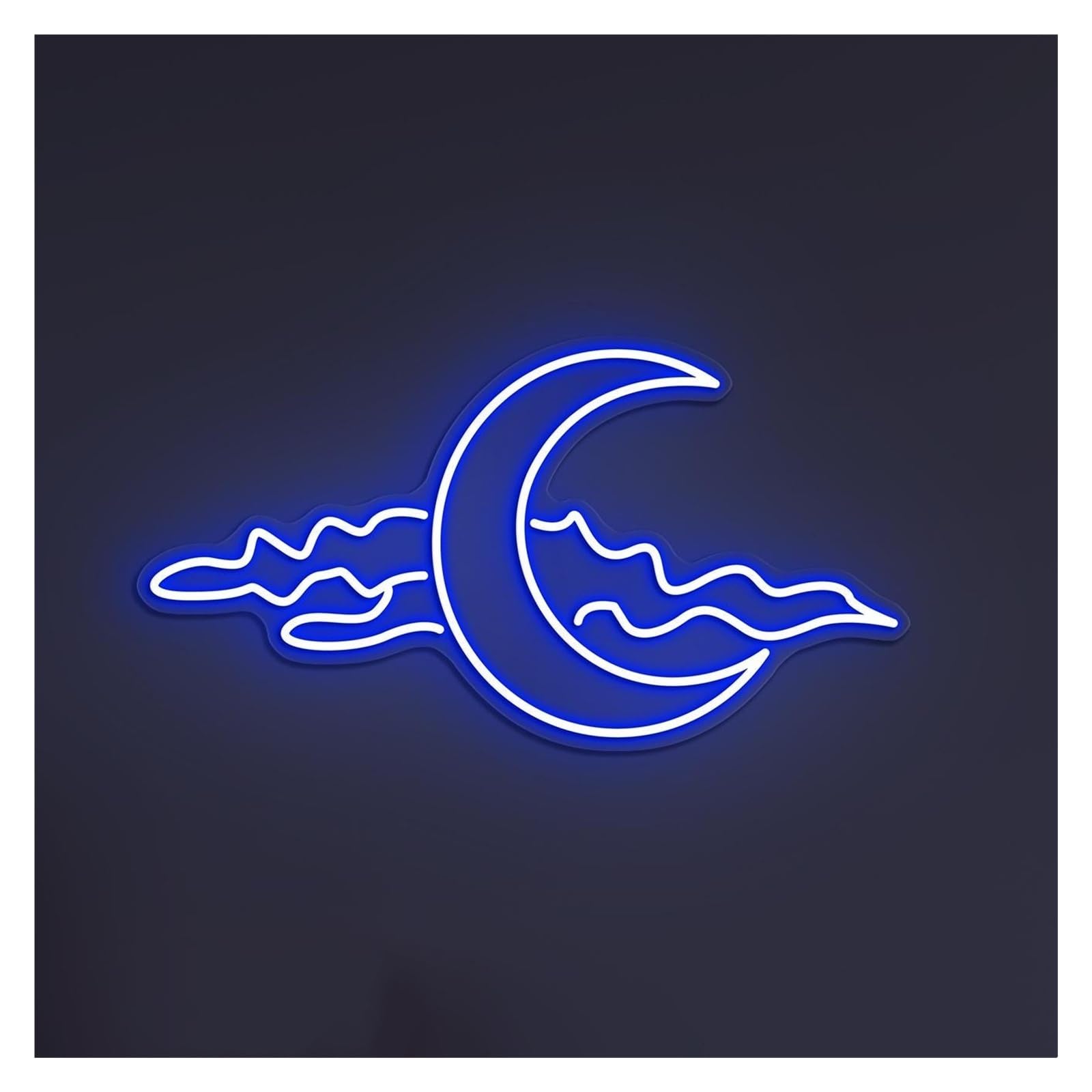 RONGCH Hanging Art Signs Moon and Cloud Neon Sign Dreamy Night Decor for Bedroom Nursery Cozy Home Spaces Room Game Pet Store Birthday Party 48cm