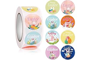 Egg-cellent Easter Decorations: A Vibrant Roll of 500 Easter Stickers