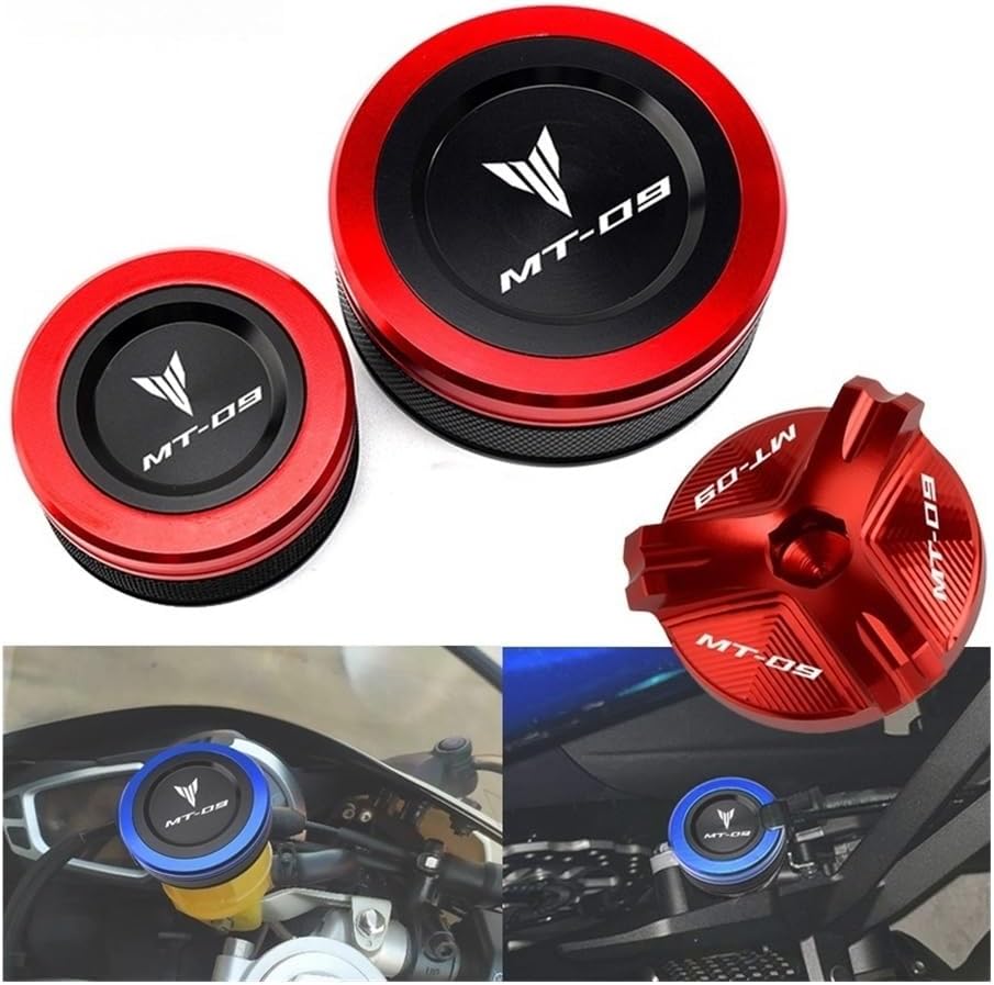 Fluid Reservoir Cap for Tracer MT09 SP FZ09 FJ09 2013-2022 MT-09 MT 09 Motorcycle Front Rear Brake Fluid Reservoir Tank Cover Oil Filler Cap