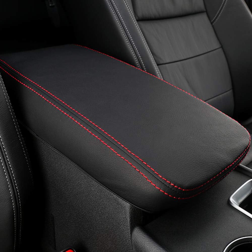 XITER With "Altima" LOGO Car Armrest Cover Saver, 1 Pc Center Console Leather Pad Fit for Nissan Altima 2019-2026, Central Console Armrest Box Protector Interior Accessories (Red Stitches)