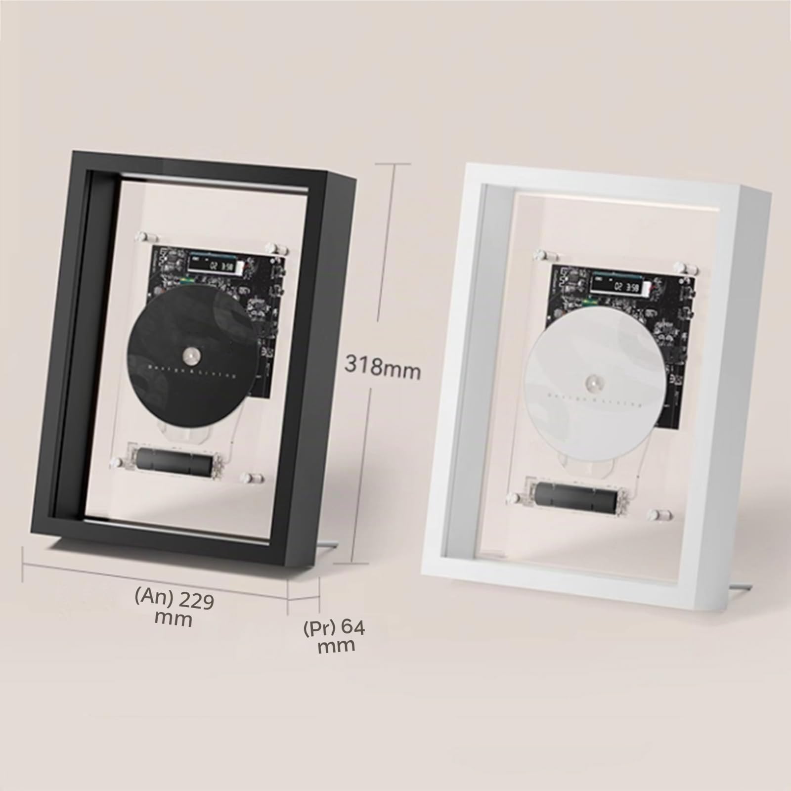 Reproductor De CD De Montaje En La Pared, Marco De Fotos Decorativo De CD | Con Control Remoto, Salida De Aux 5.0 Bluetooth/3.5 Mm, Sin Altavoces, Para La Decoración De La Pared De La Oficina